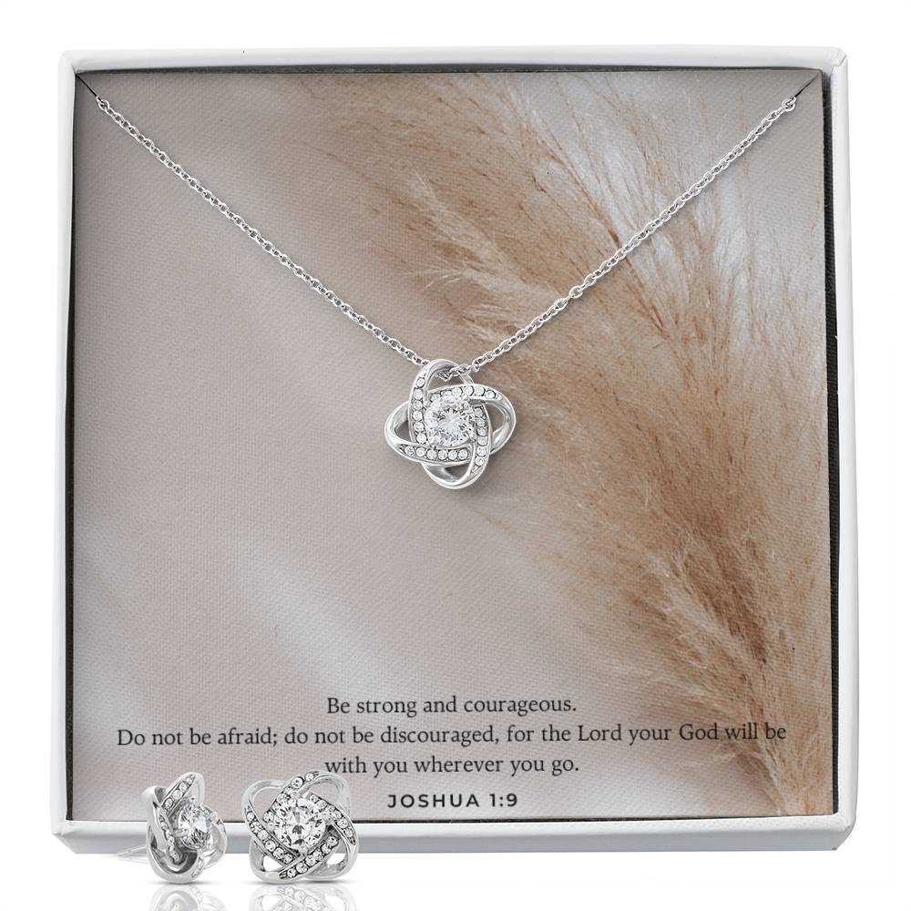 Love knot earring and necklace set