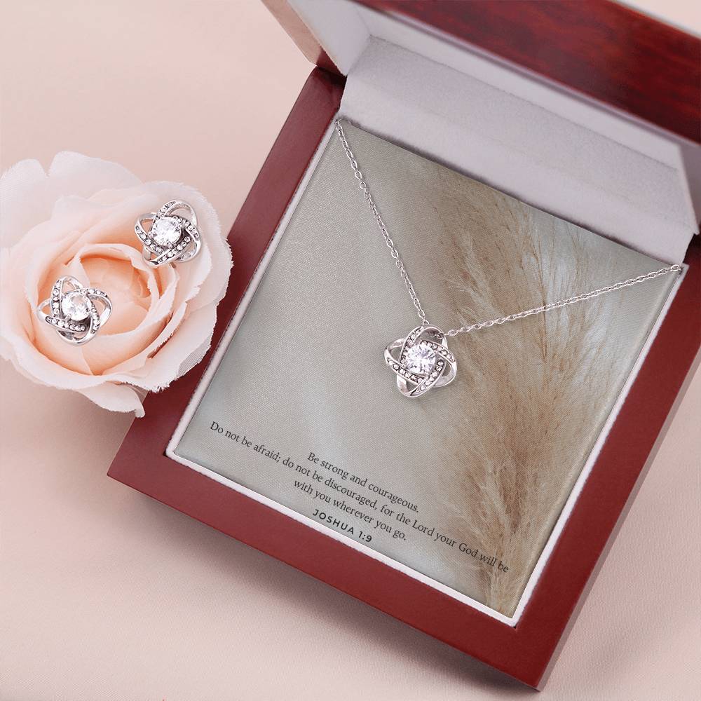 Love knot earring and necklace set