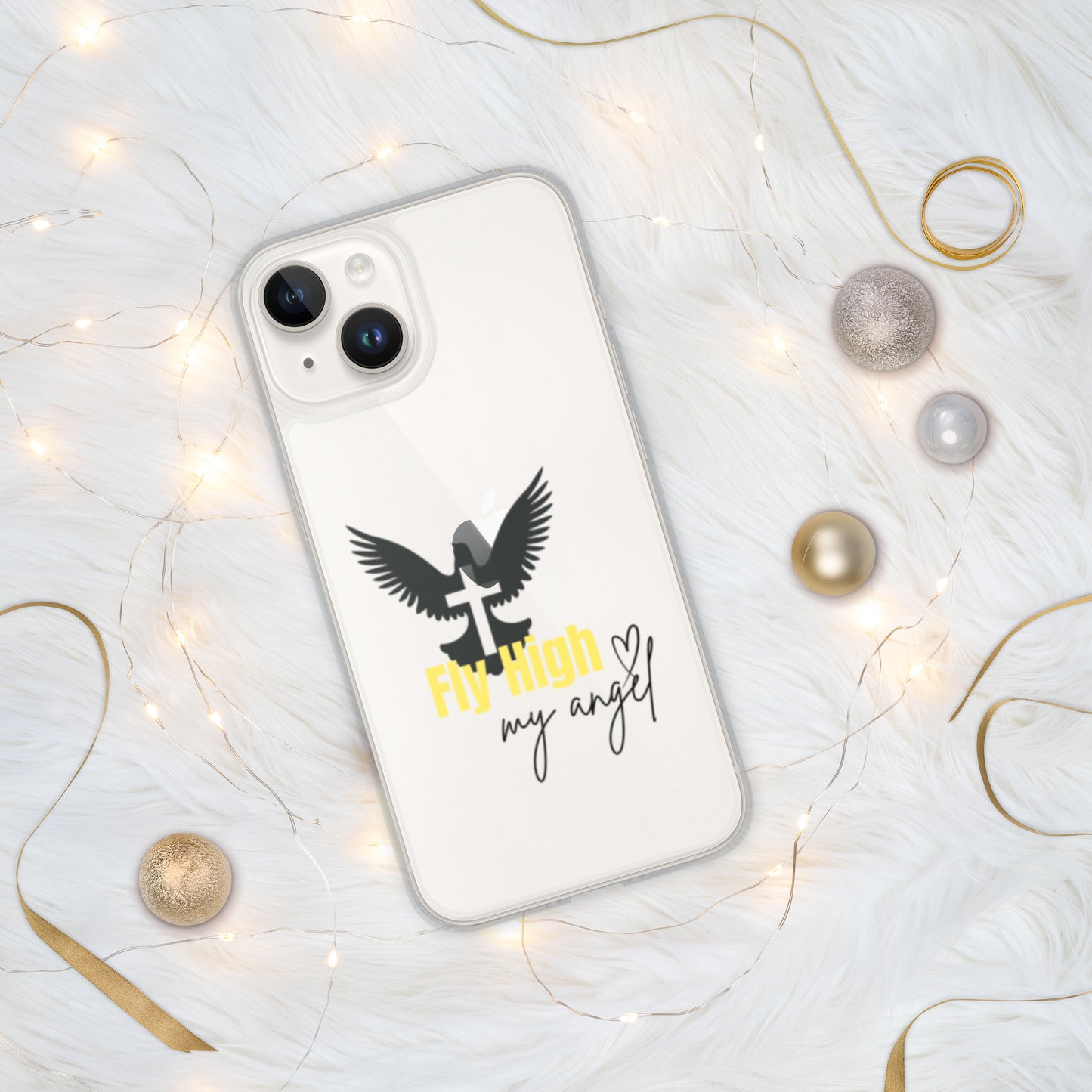 Fly High My Angel Clear Case for iPhone® - Yellow