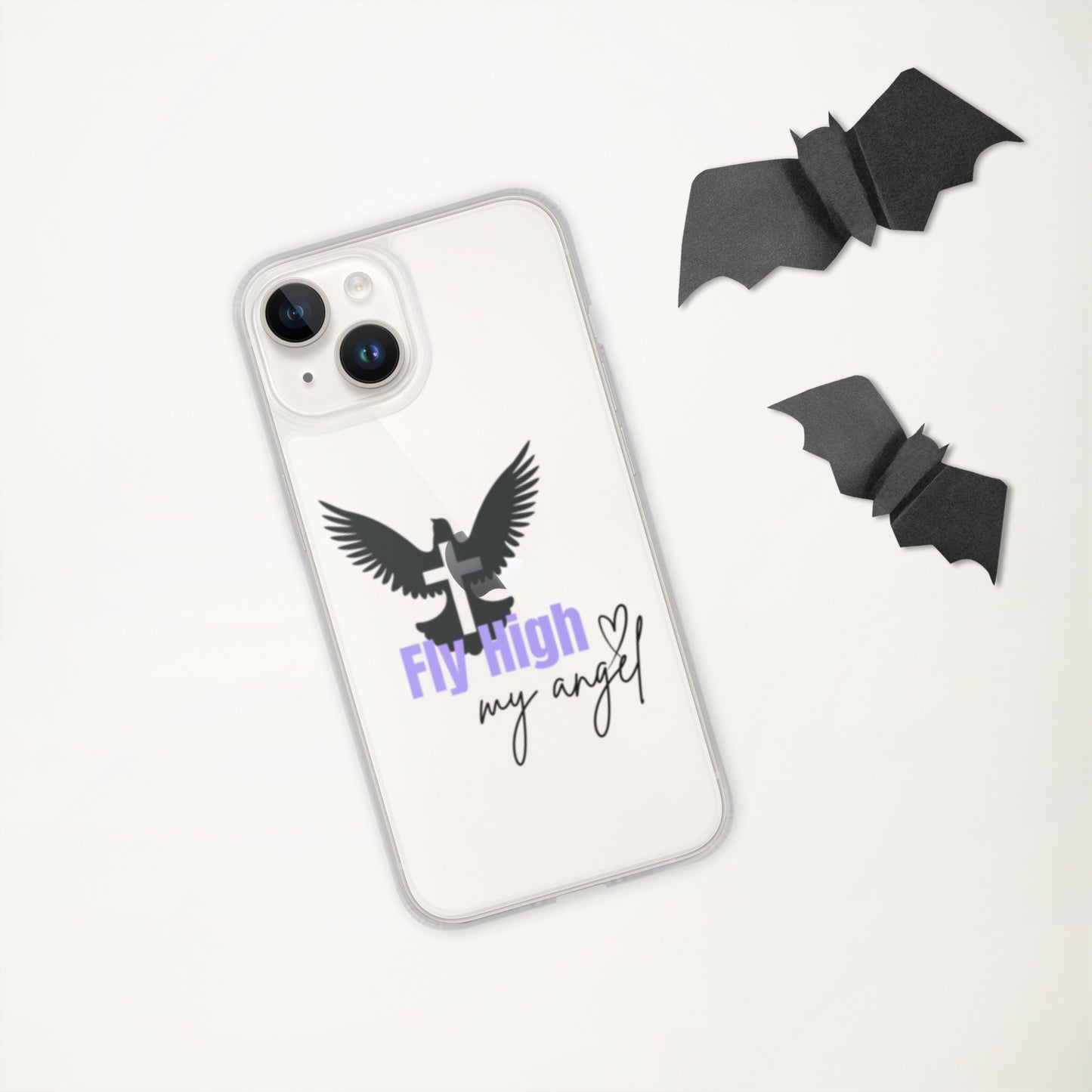 Fly High My Angel Clear Case for iPhone® - Purple