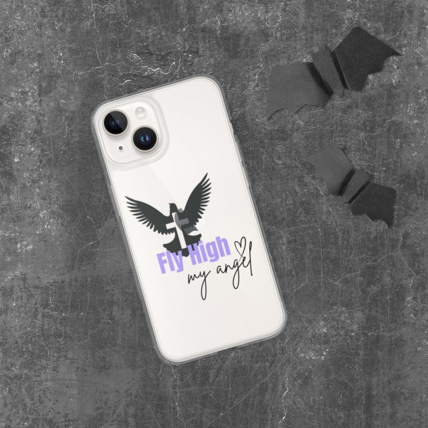 Fly High My Angel Clear Case for iPhone® - Purple