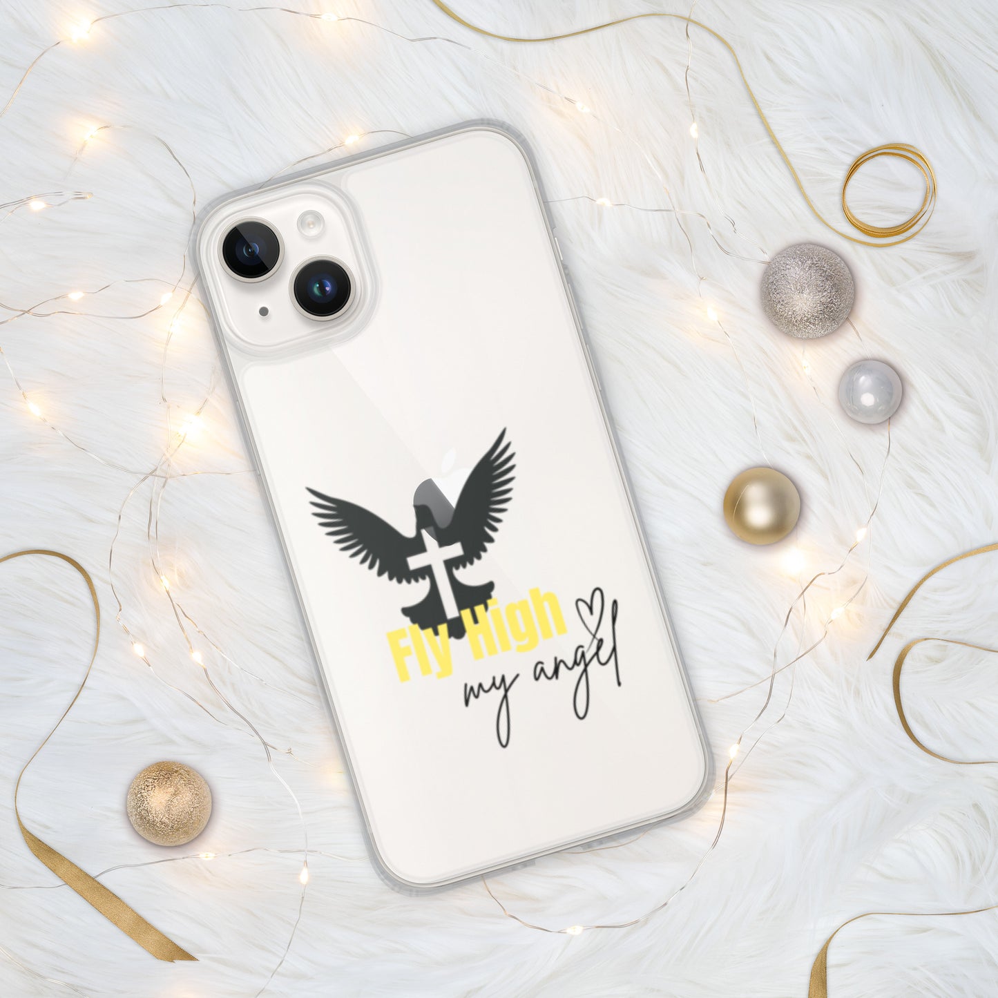 Fly High My Angel Clear Case for iPhone® - Yellow