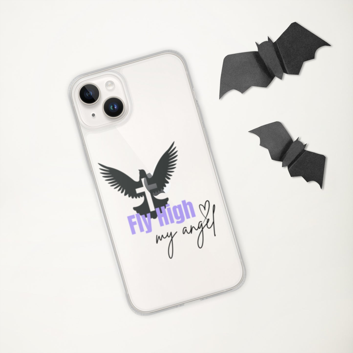 Fly High My Angel Clear Case for iPhone® - Purple