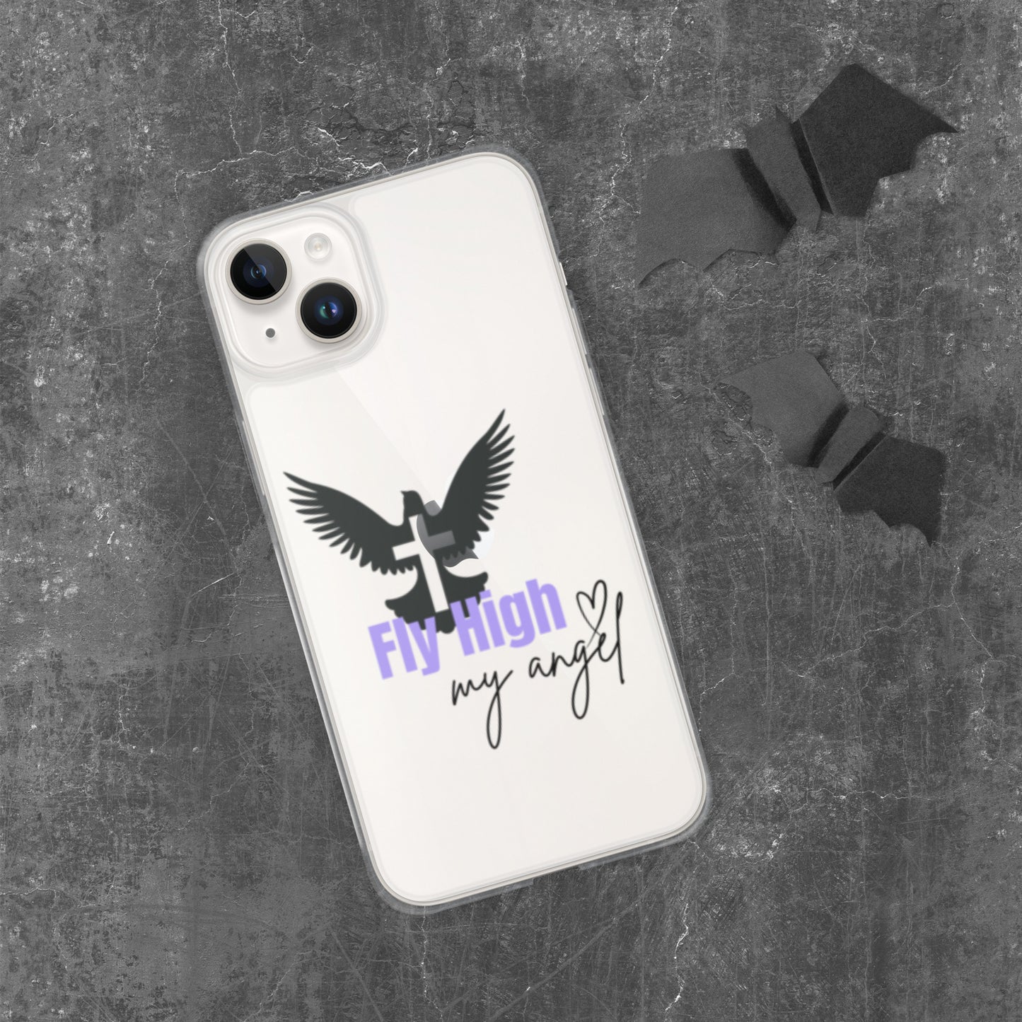 Fly High My Angel Clear Case for iPhone® - Purple