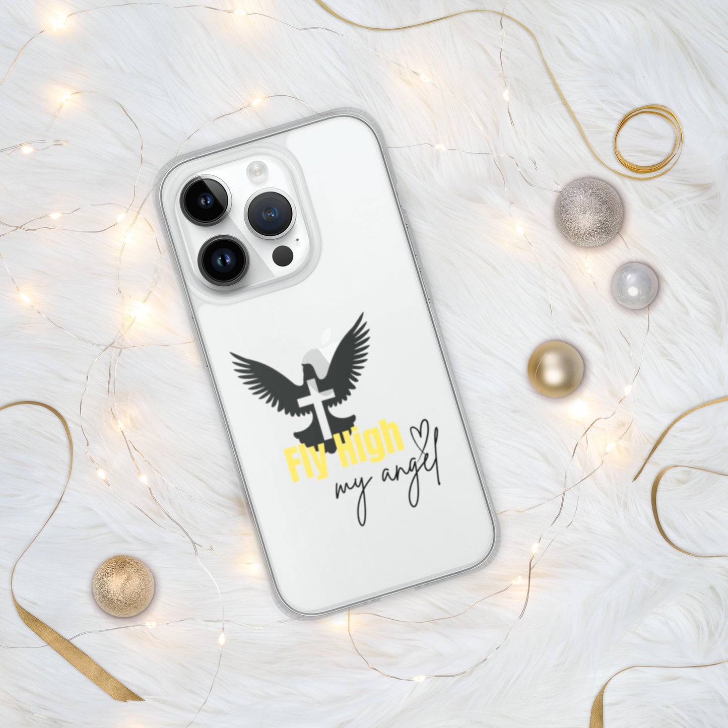 Fly High My Angel Clear Case for iPhone® - Yellow