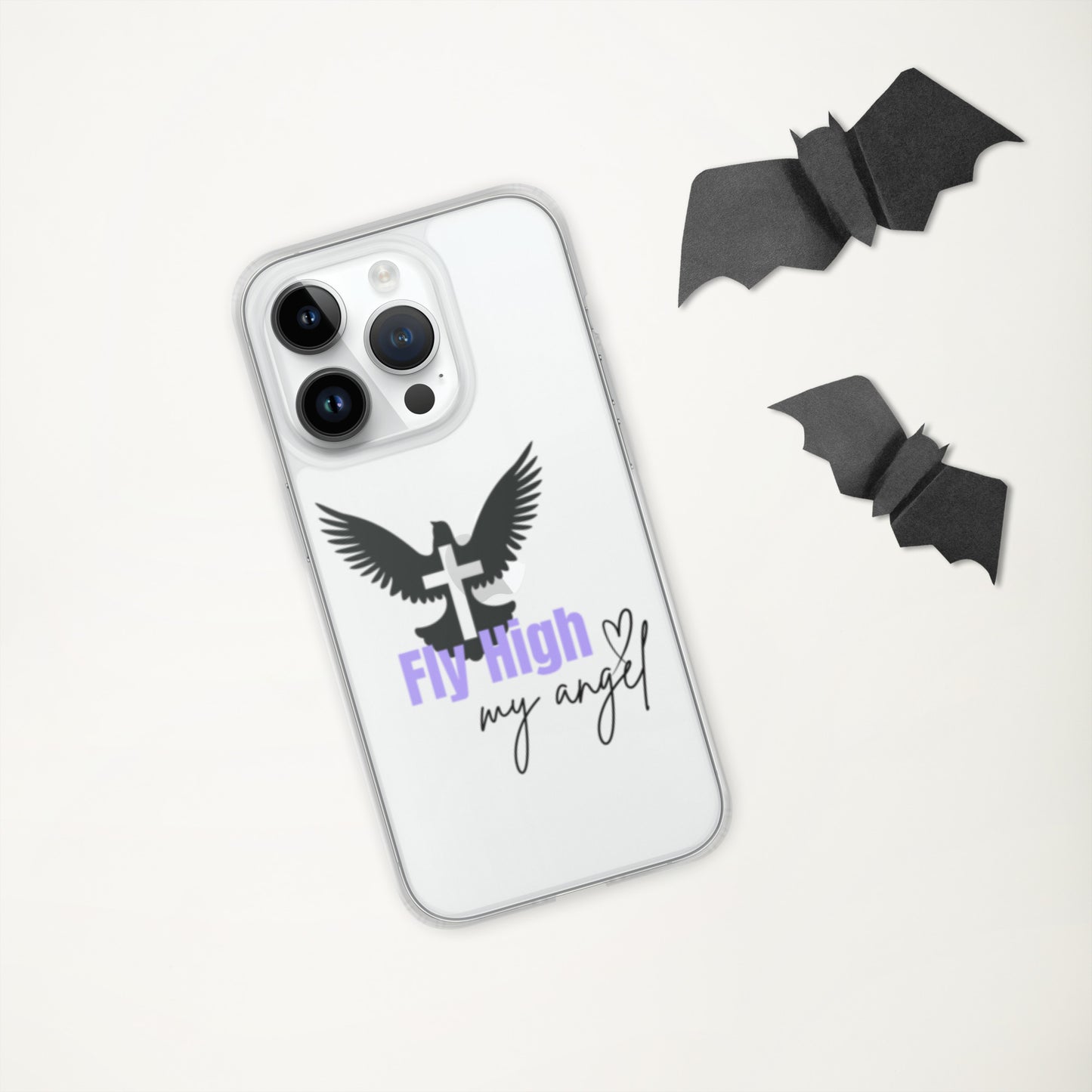 Fly High My Angel Clear Case for iPhone® - Purple