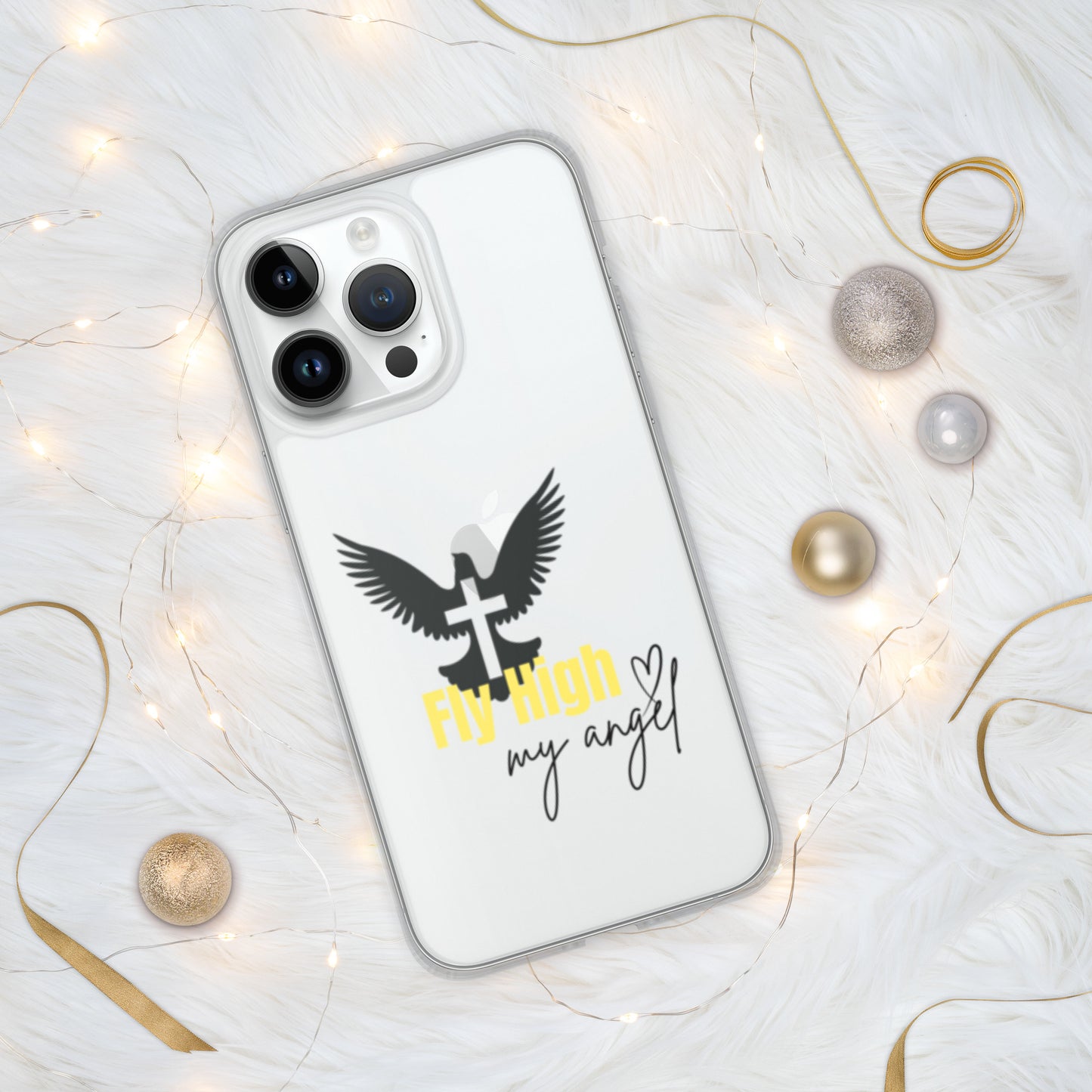 Fly High My Angel Clear Case for iPhone® - Yellow