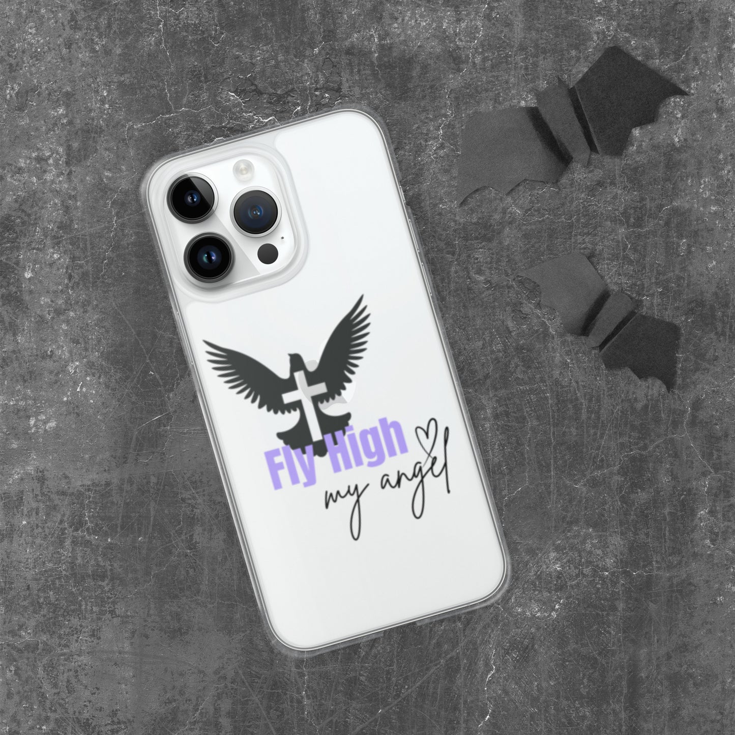 Fly High My Angel Clear Case for iPhone® - Purple