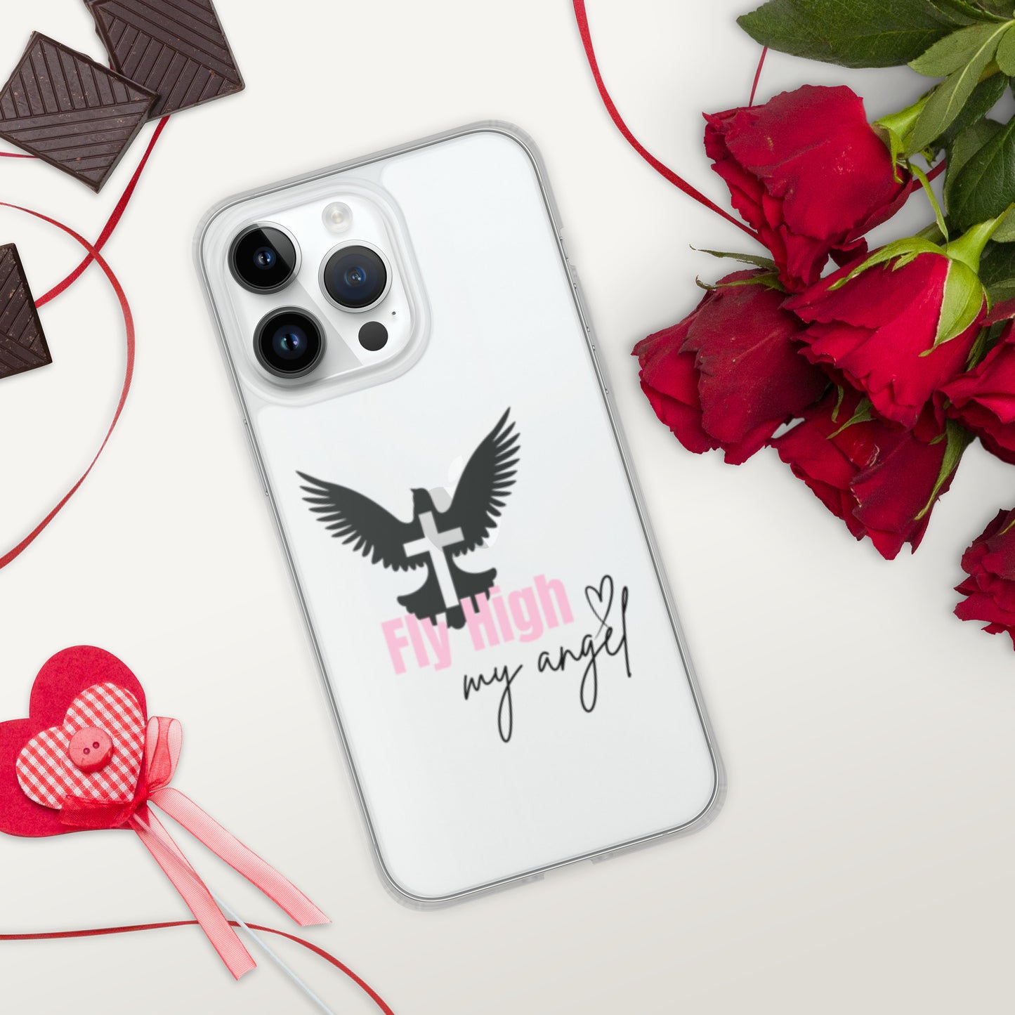 Fly High My Angel Clear Case for iPhone® - Pink