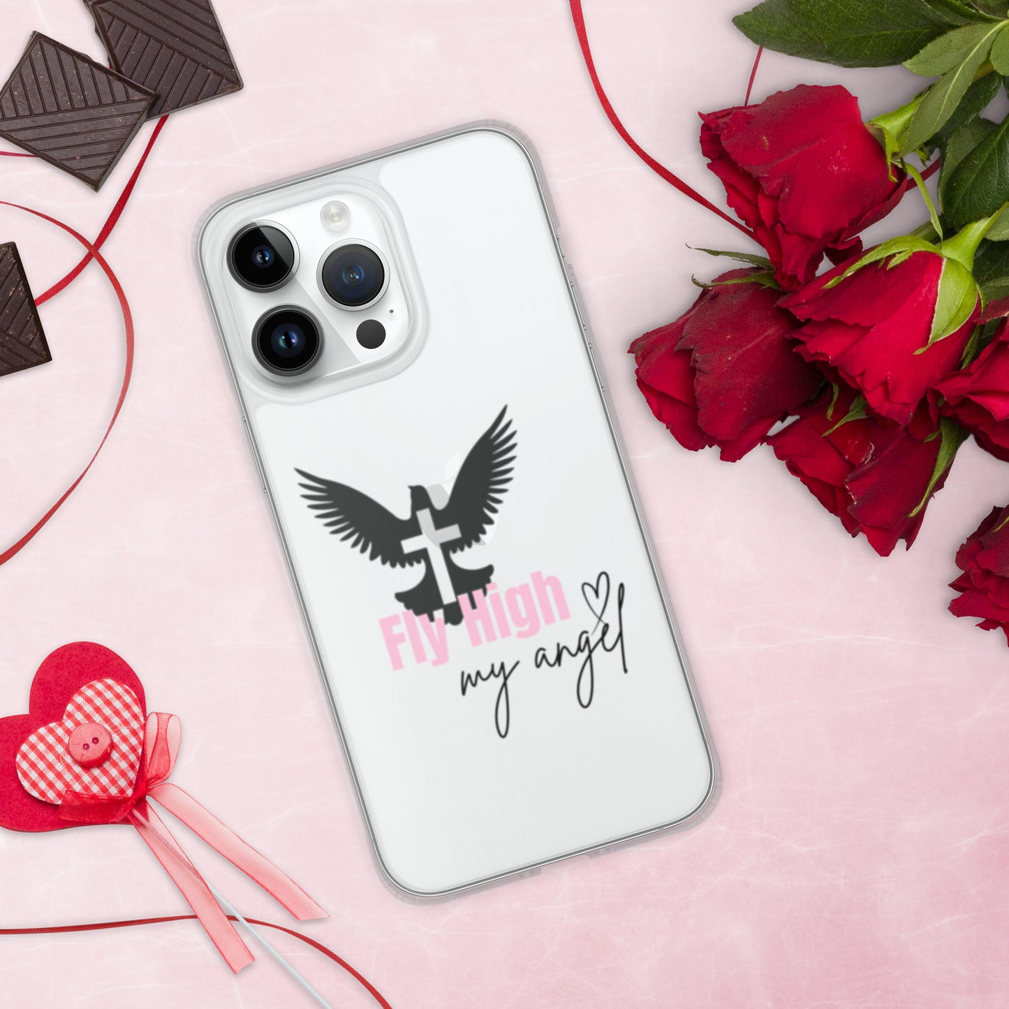 Fly High My Angel Clear Case for iPhone® - Pink