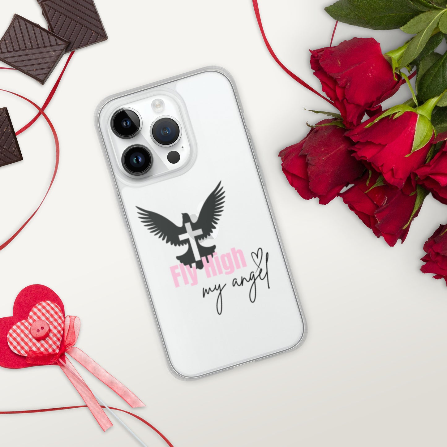 Fly High My Angel Clear Case for iPhone® - Pink
