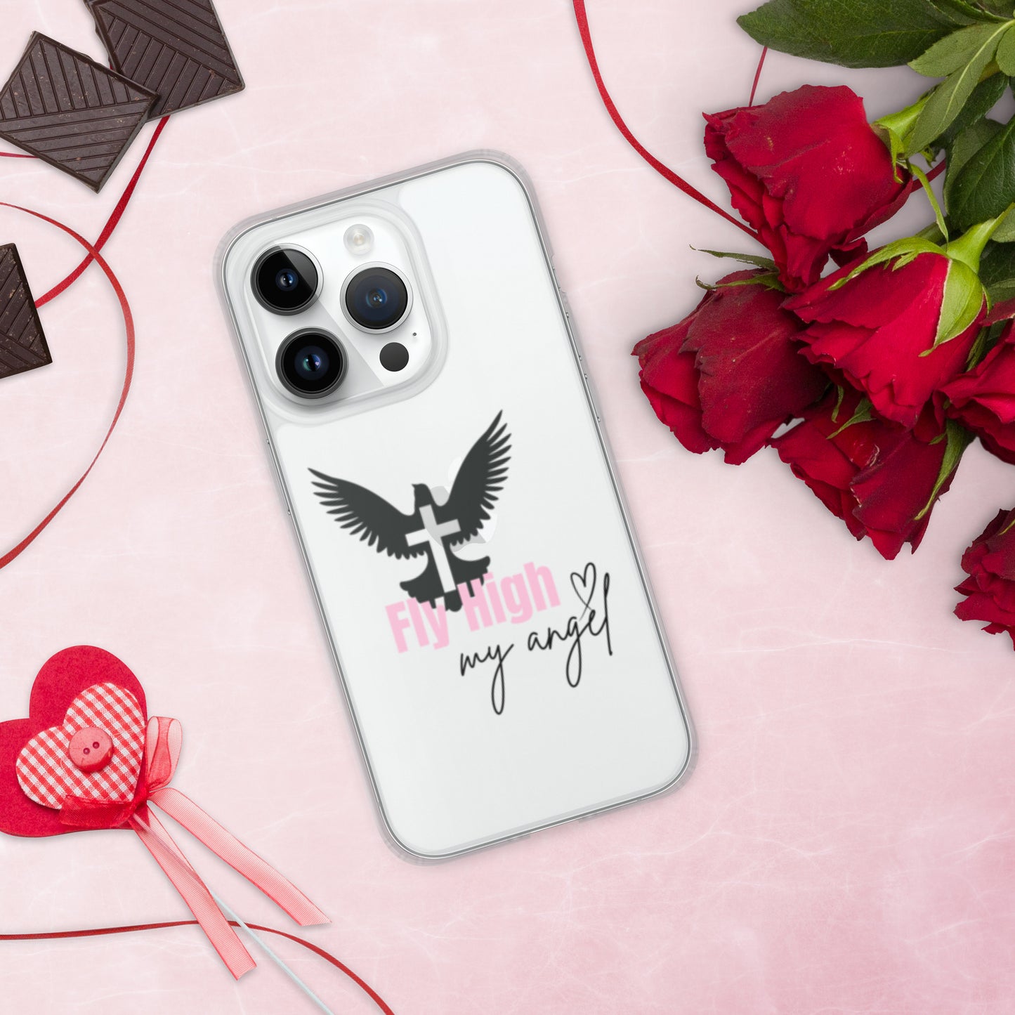 Fly High My Angel Clear Case for iPhone® - Pink