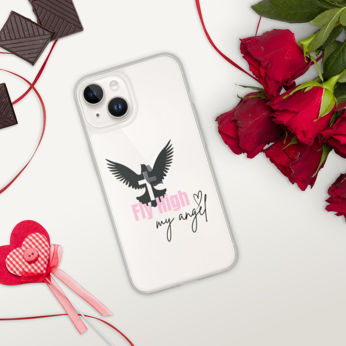 Fly High My Angel Clear Case for iPhone® - Pink