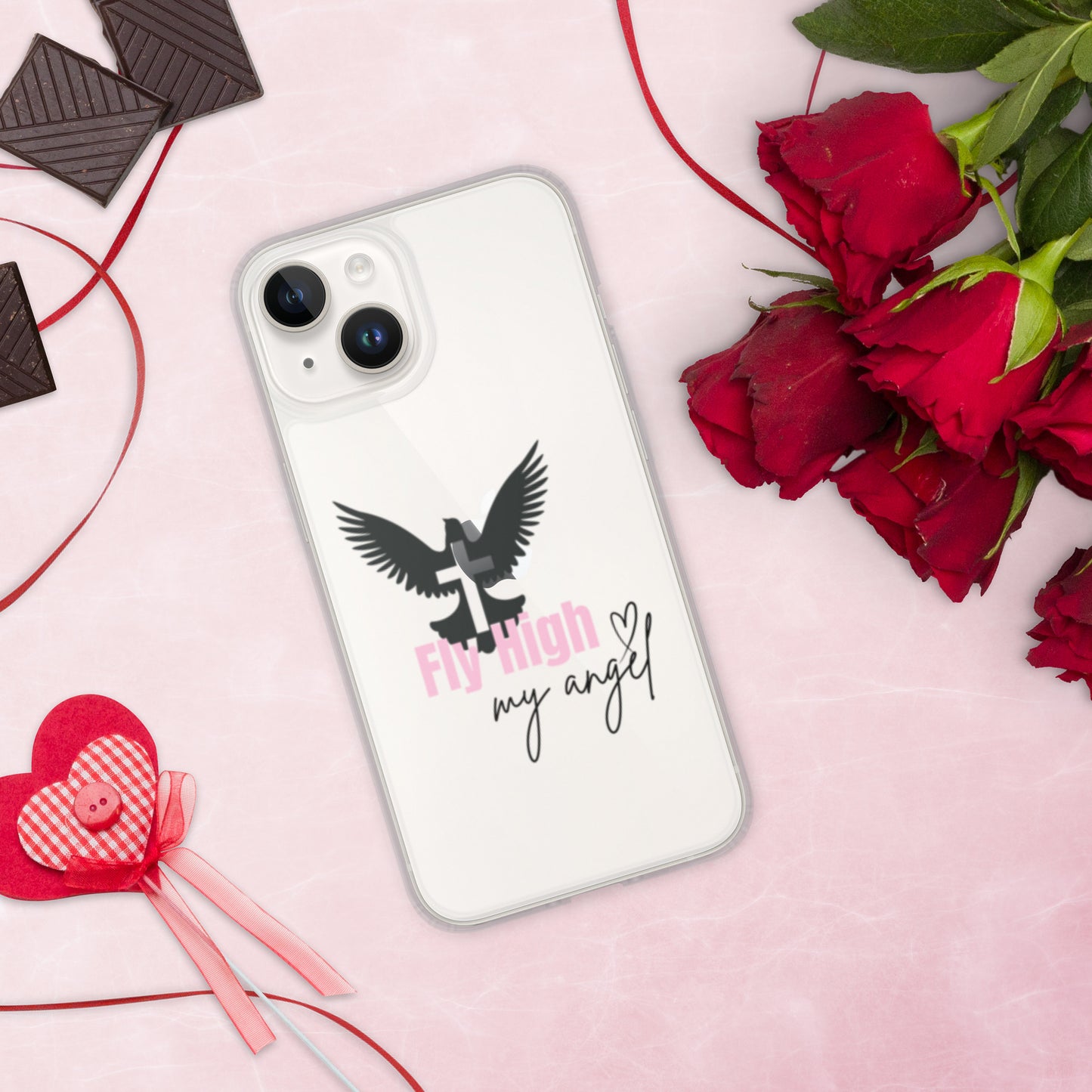 Fly High My Angel Clear Case for iPhone® - Pink