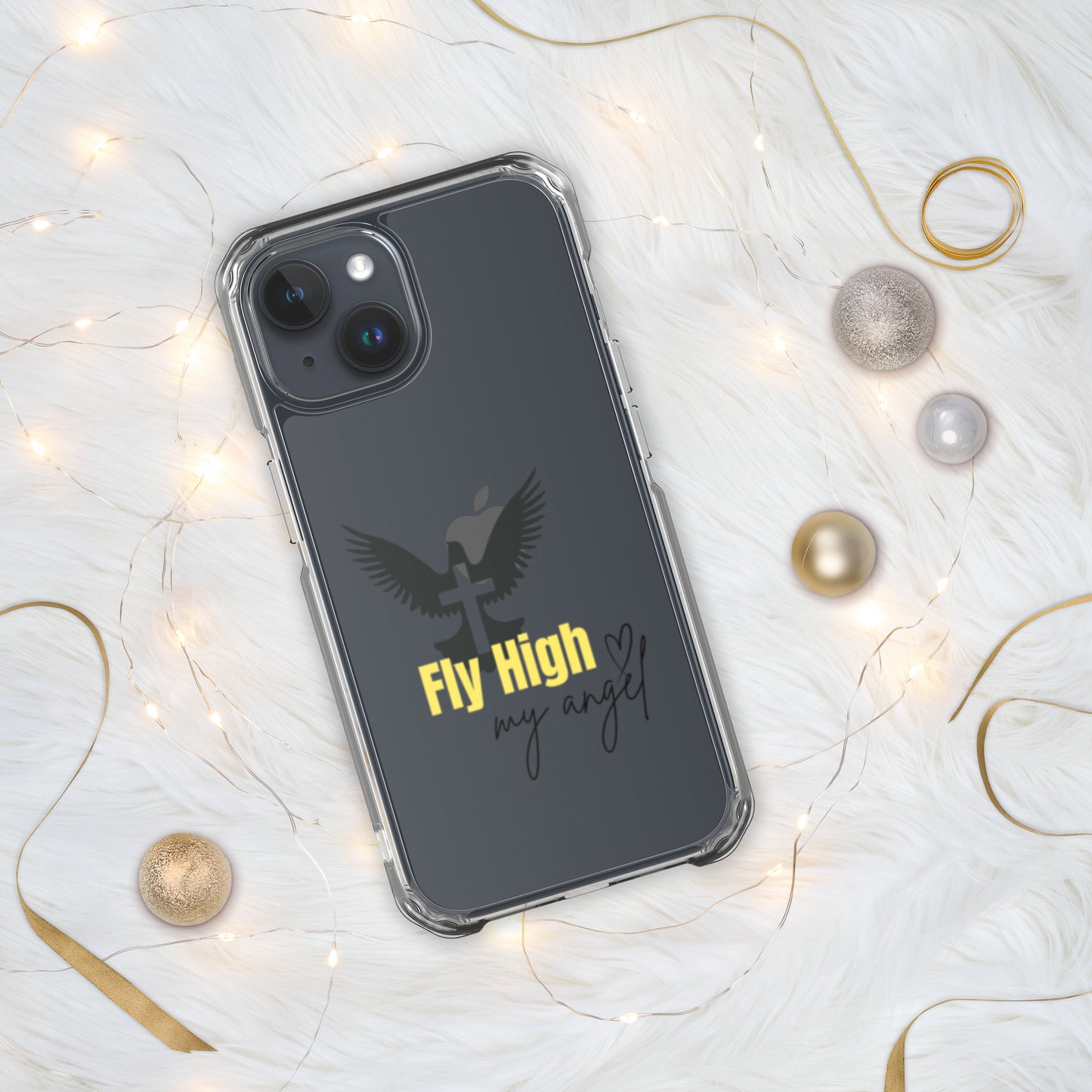 Fly High My Angel Clear Case for iPhone® - Yellow