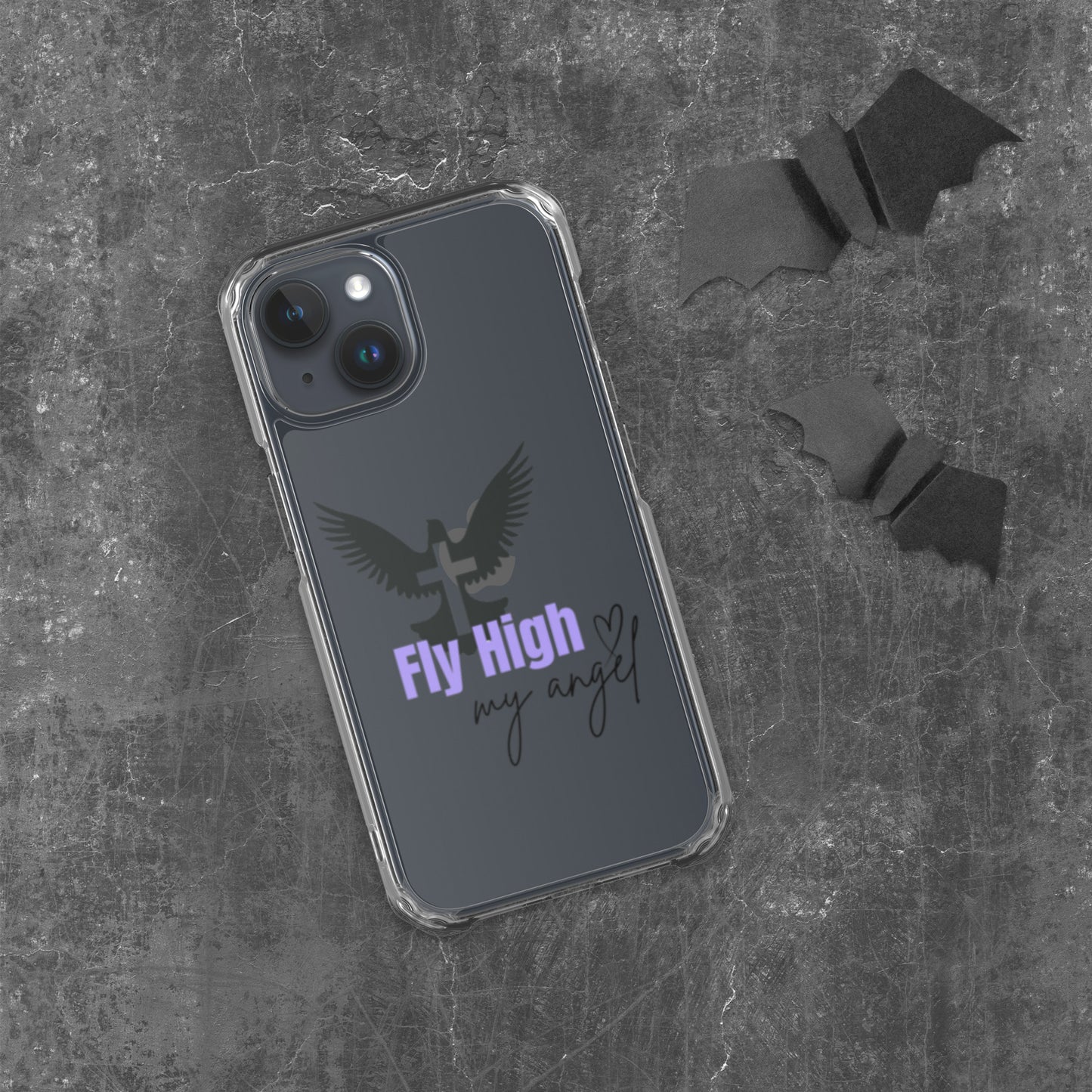 Fly High My Angel Clear Case for iPhone® - Purple