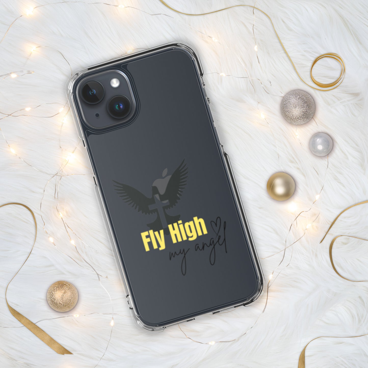 Fly High My Angel Clear Case for iPhone® - Yellow