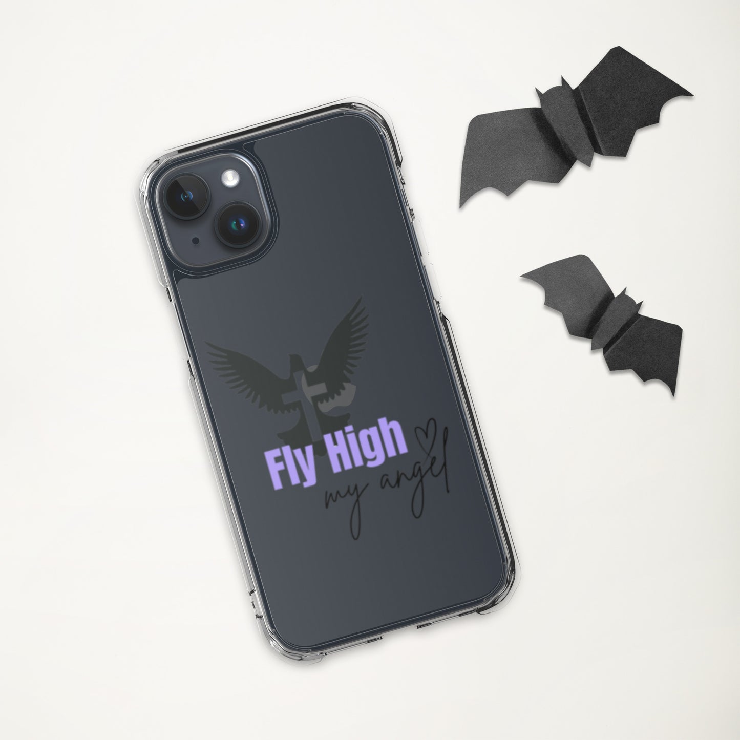 Fly High My Angel Clear Case for iPhone® - Purple