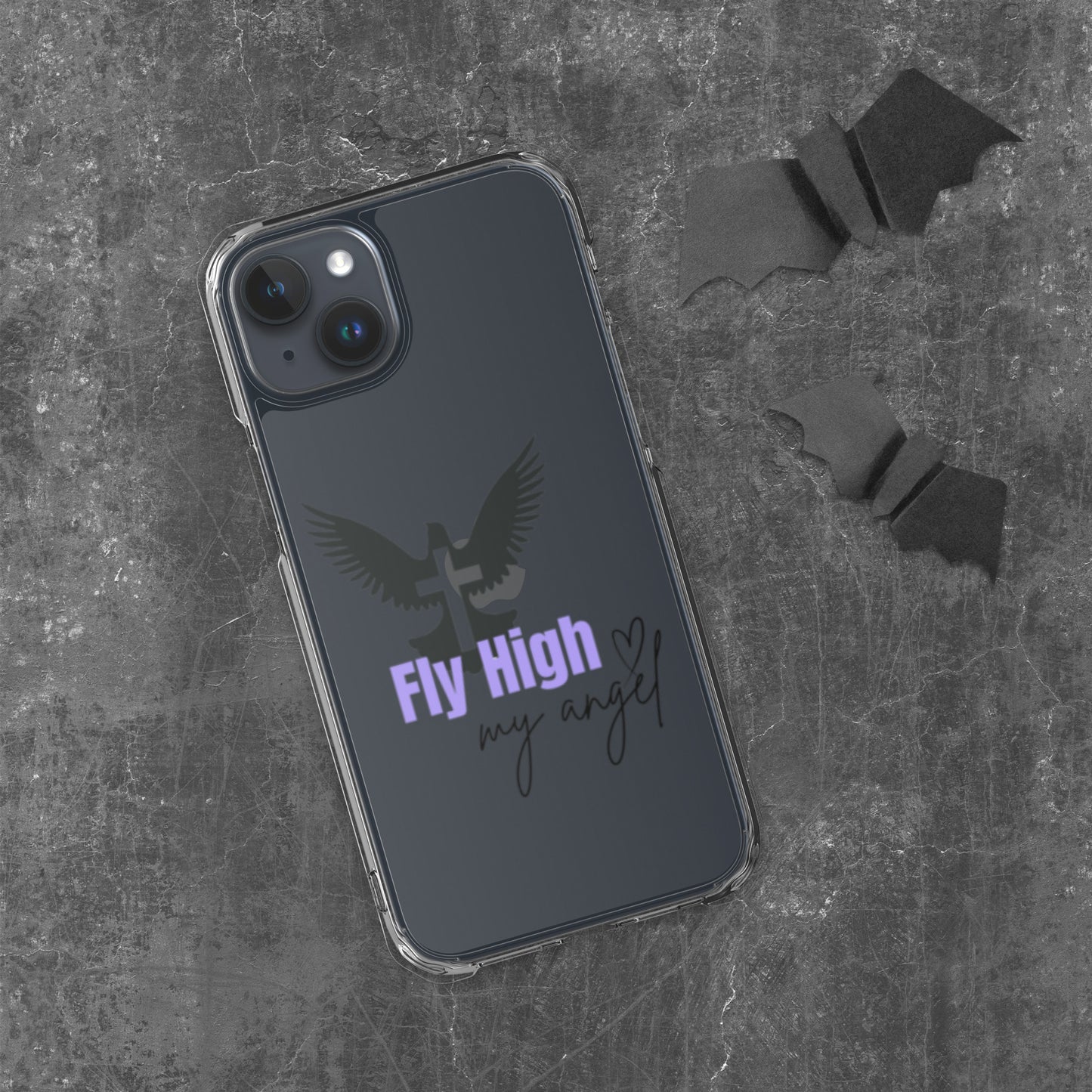 Fly High My Angel Clear Case for iPhone® - Purple