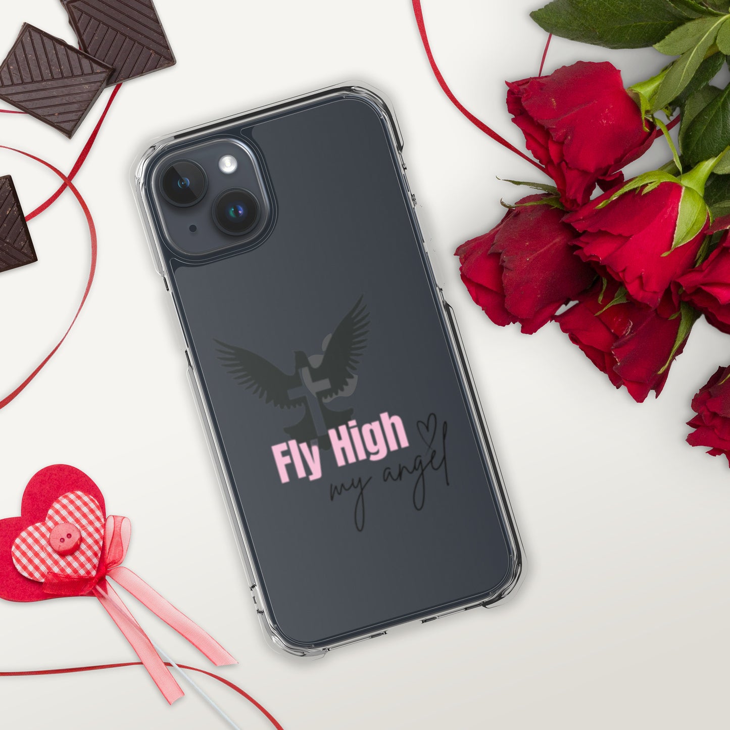 Fly High My Angel Clear Case for iPhone® - Pink