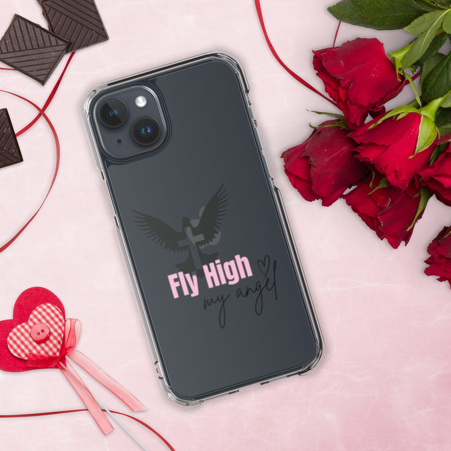 Fly High My Angel Clear Case for iPhone® - Pink