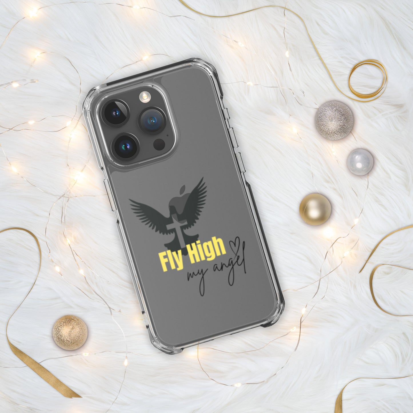 Fly High My Angel Clear Case for iPhone® - Yellow
