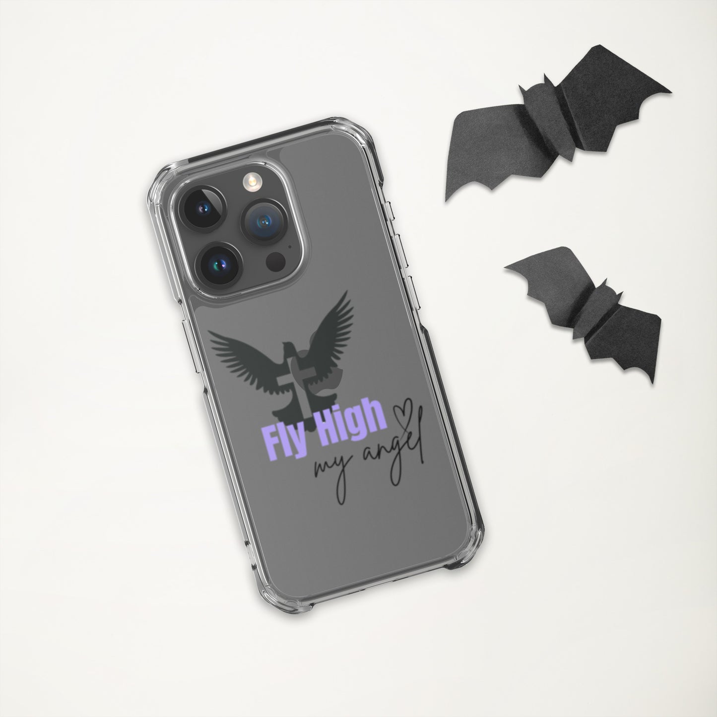 Fly High My Angel Clear Case for iPhone® - Purple