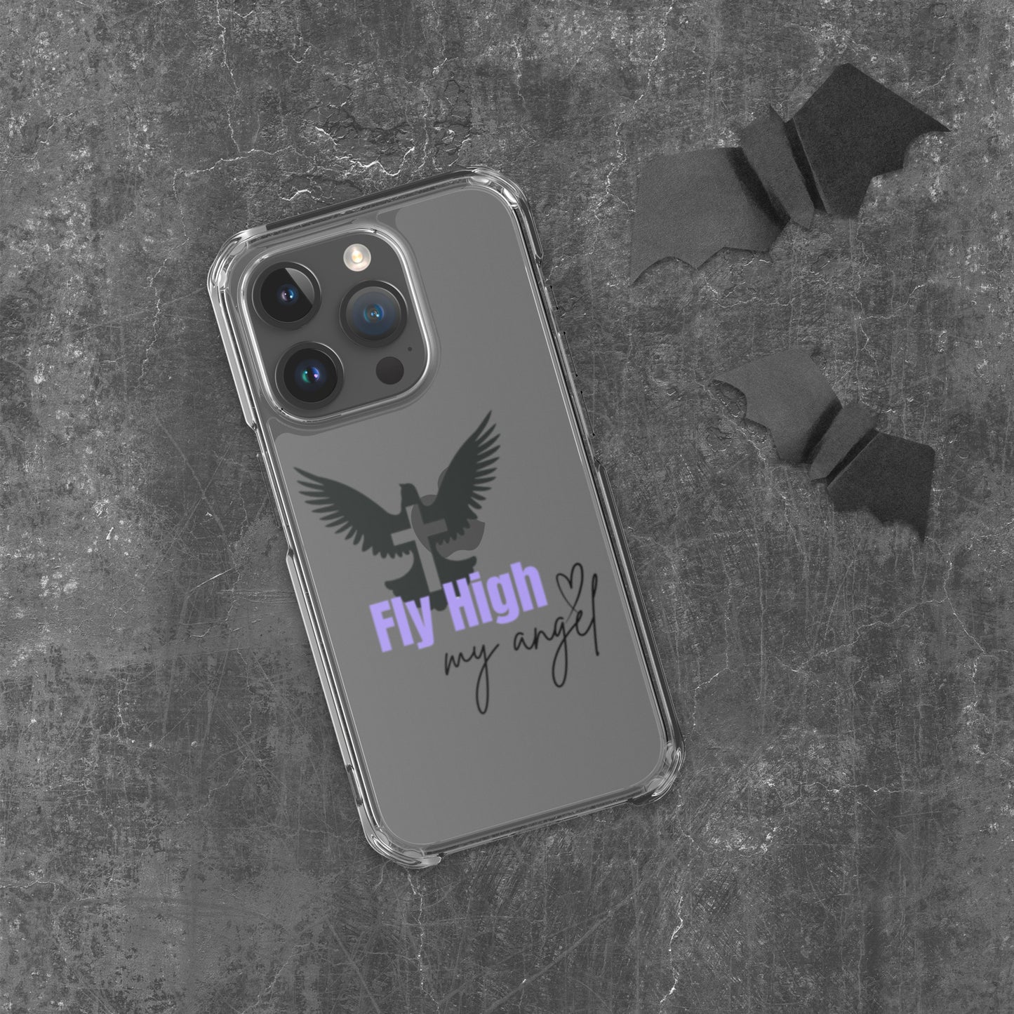 Fly High My Angel Clear Case for iPhone® - Purple