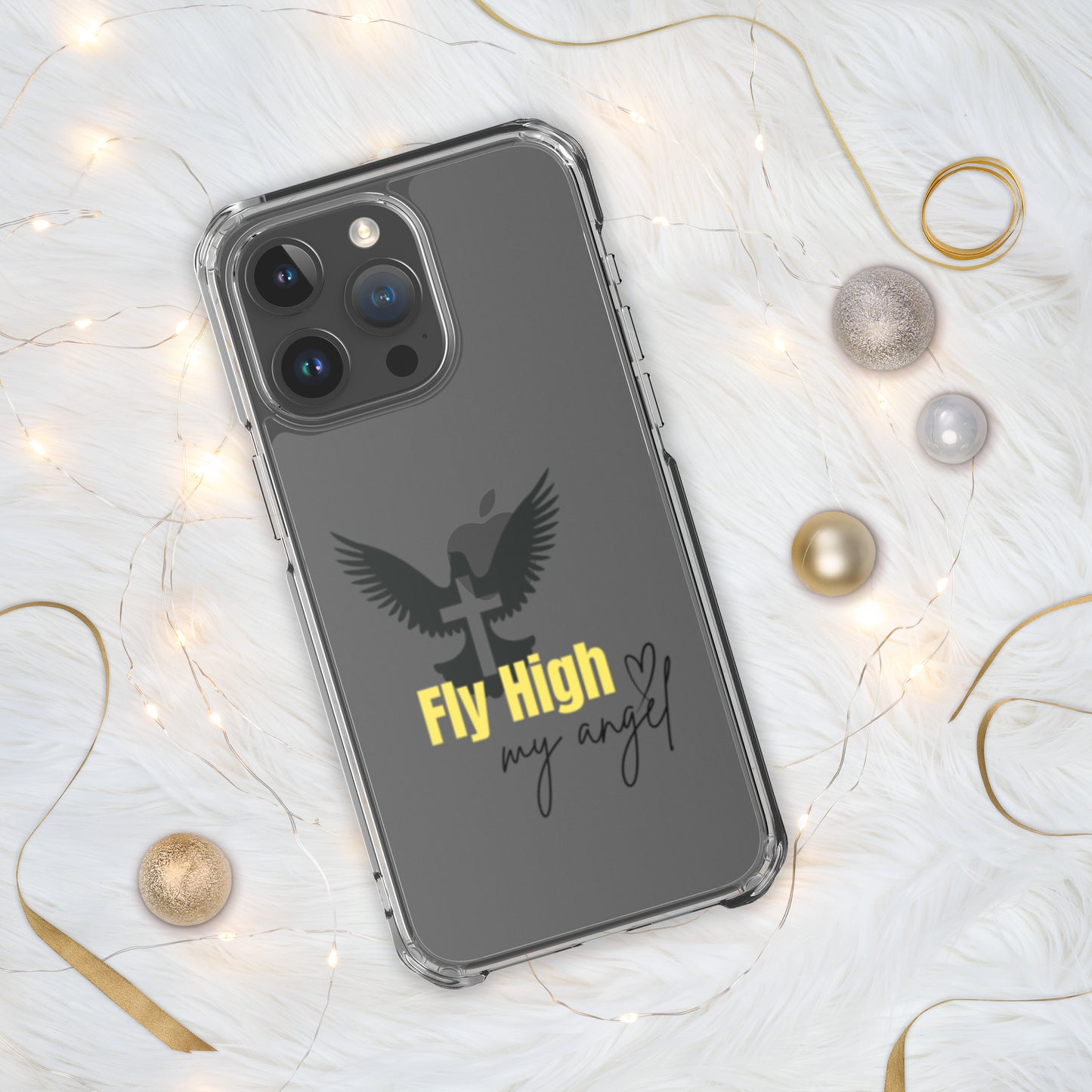 Fly High My Angel Clear Case for iPhone® - Yellow