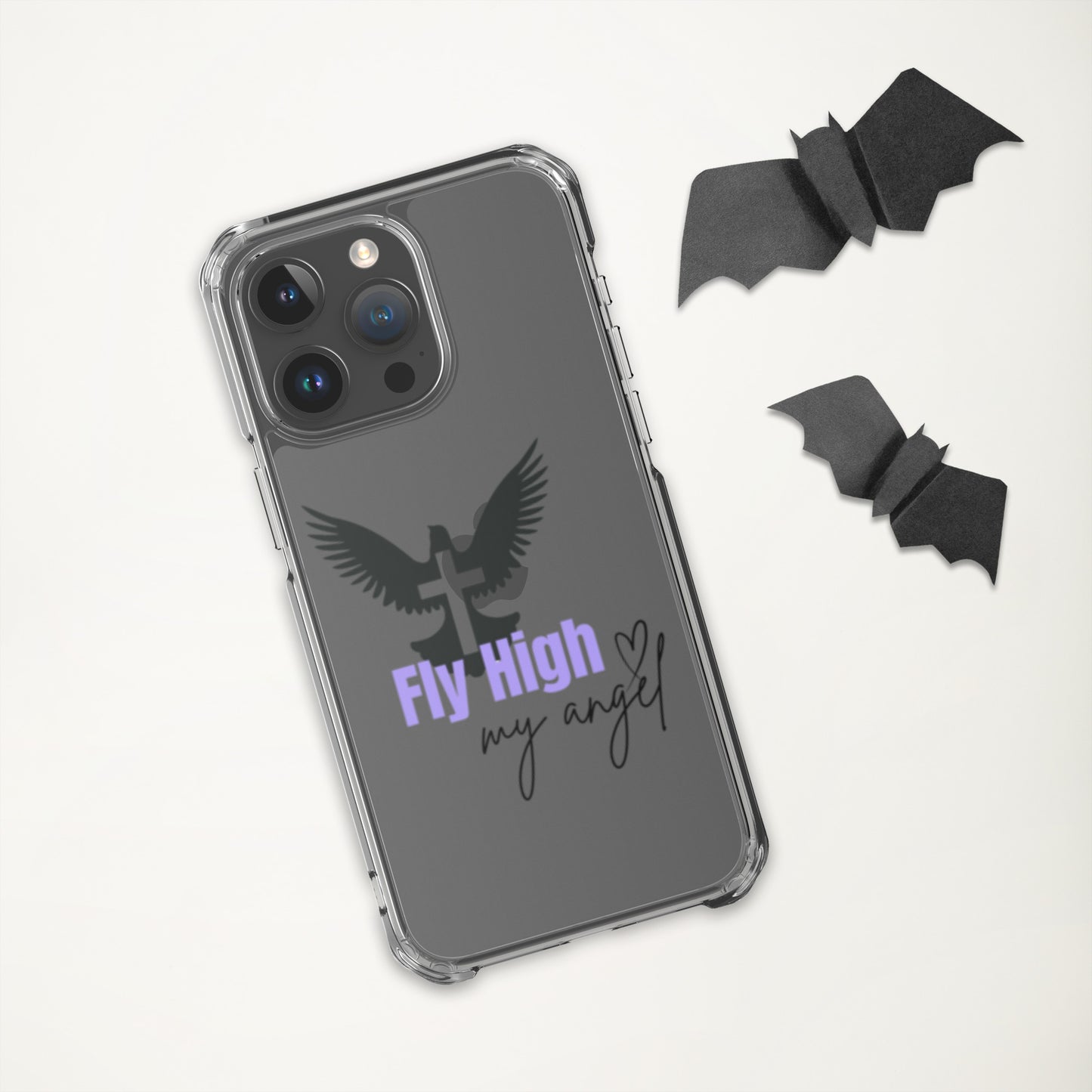 Fly High My Angel Clear Case for iPhone® - Purple