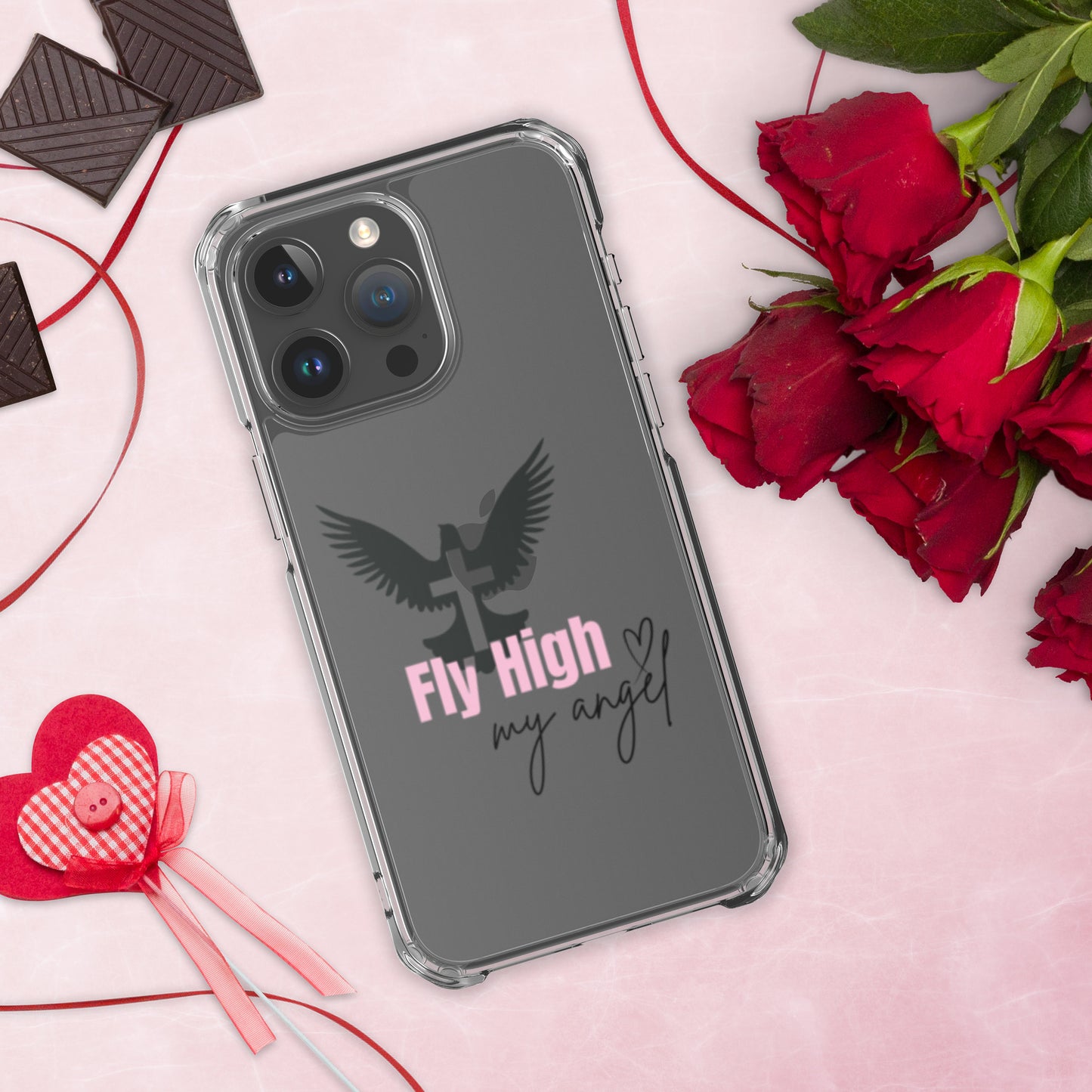 Fly High My Angel Clear Case for iPhone® - Pink