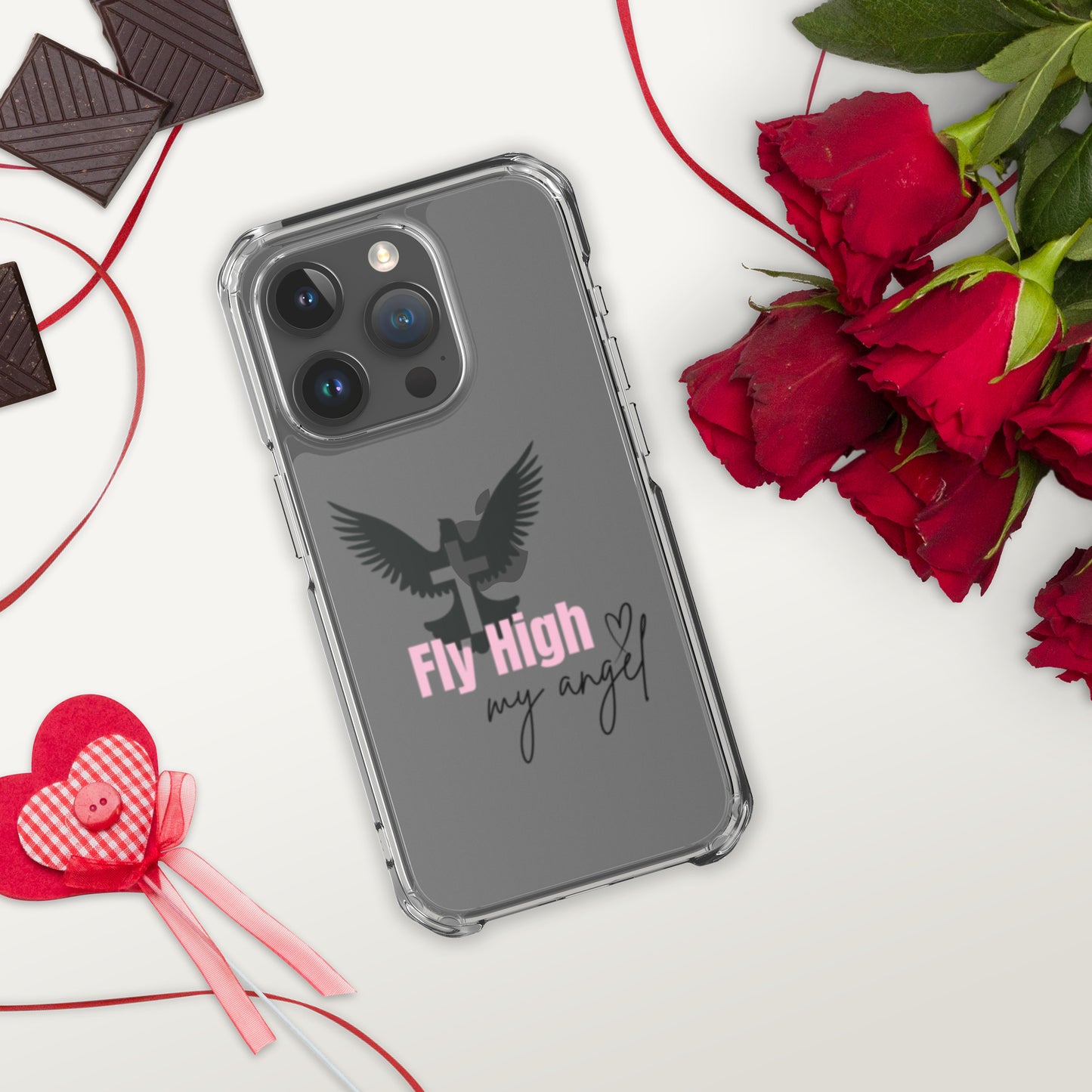 Fly High My Angel Clear Case for iPhone® - Pink