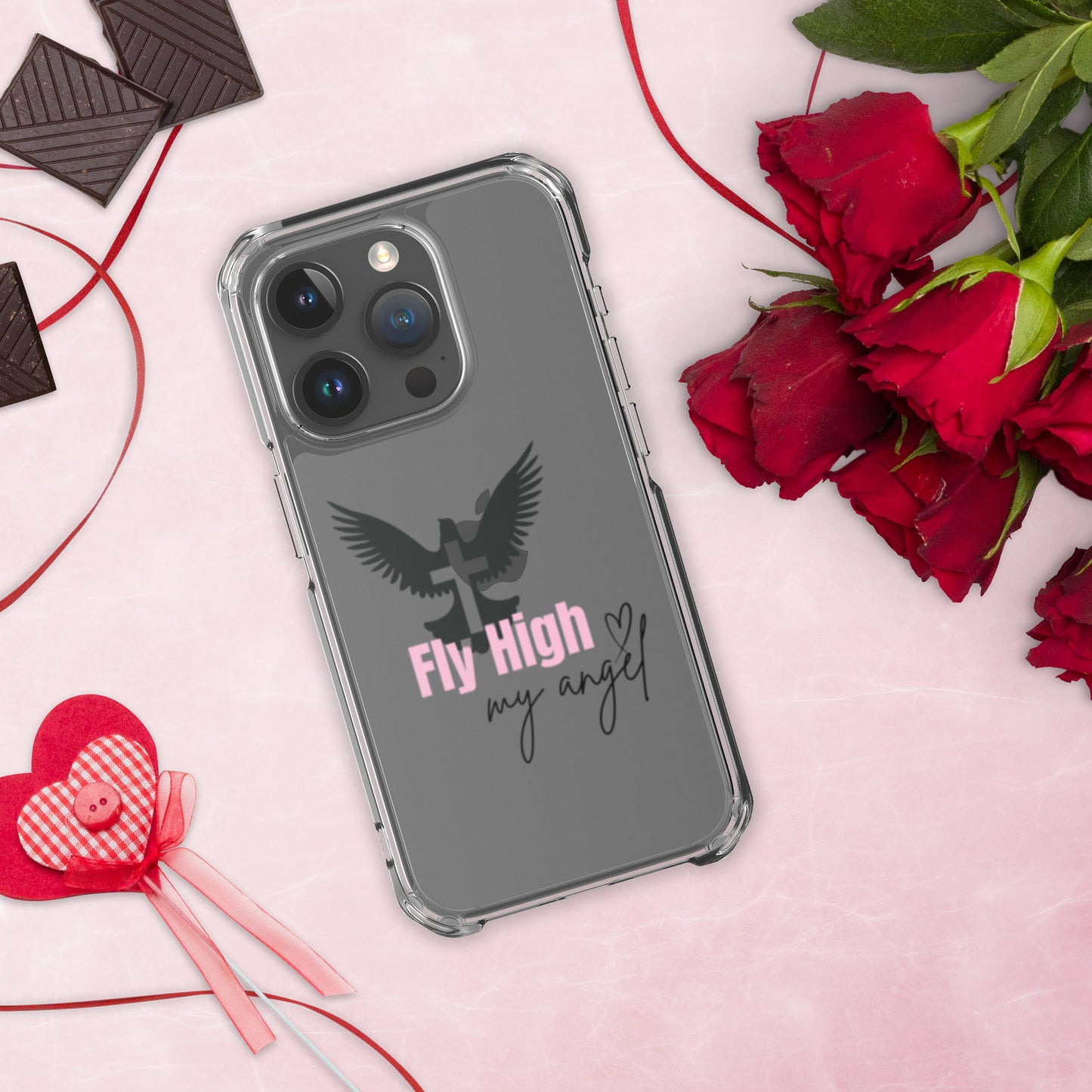 Fly High My Angel Clear Case for iPhone® - Pink