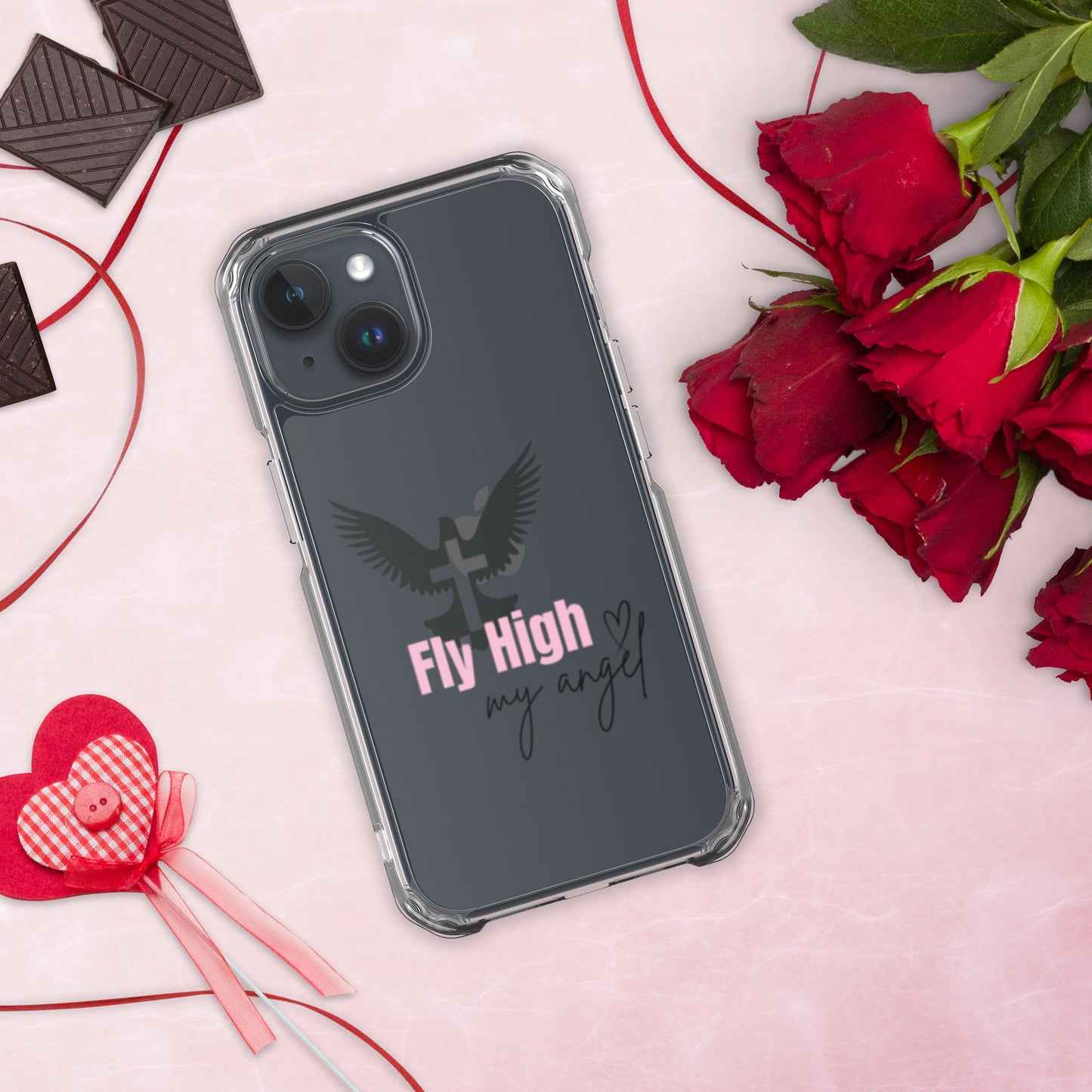 Fly High My Angel Clear Case for iPhone® - Pink