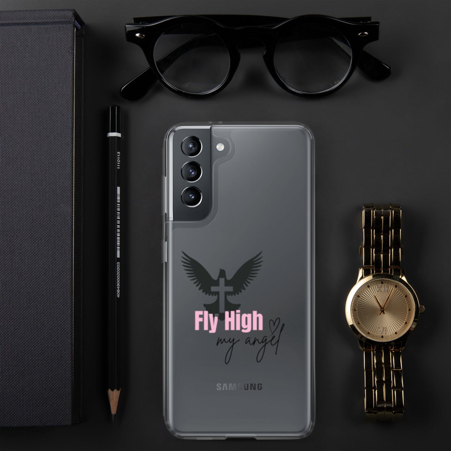 Fly High My Angel Clear Case for Samsung® - Pink