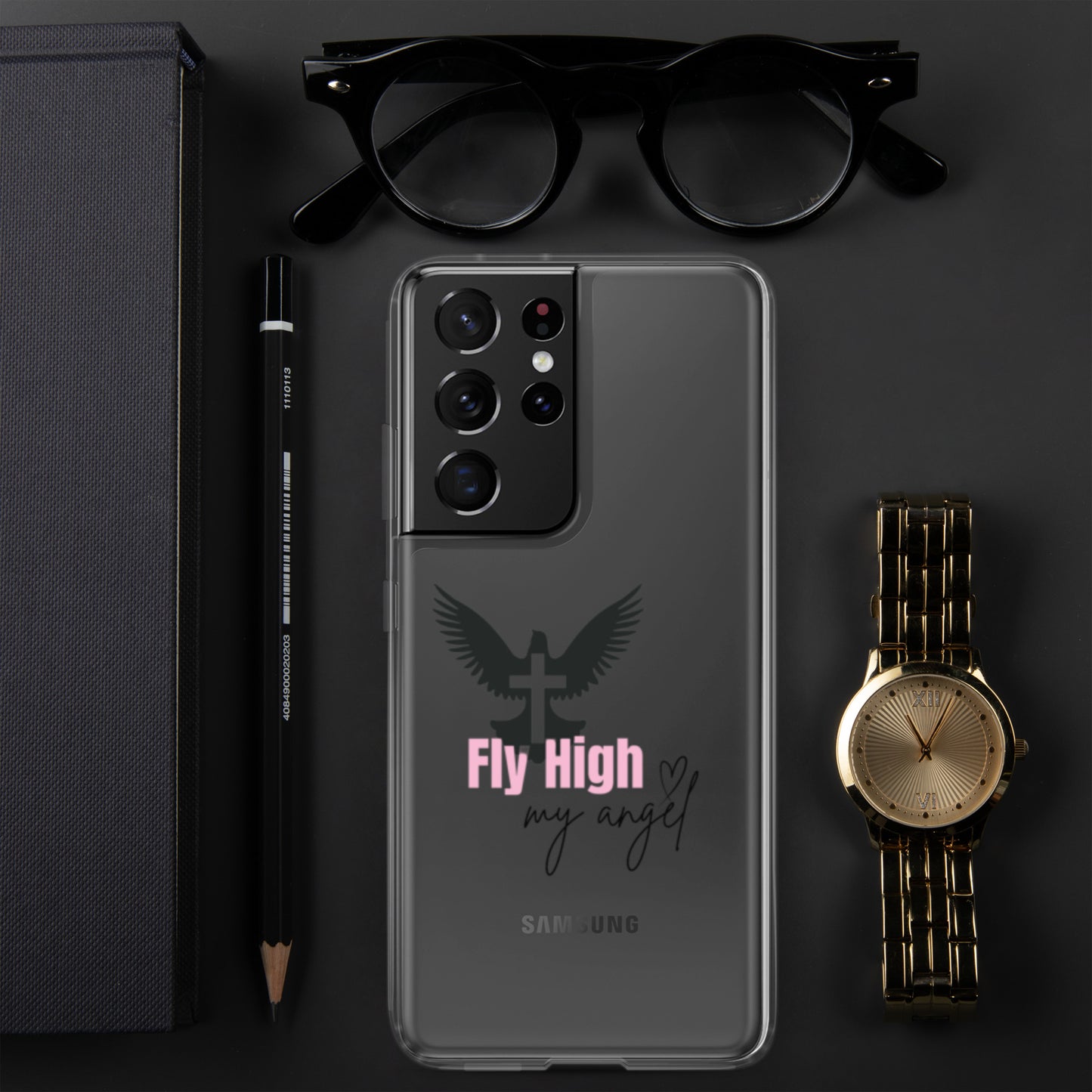 Fly High My Angel Clear Case for Samsung® - Pink