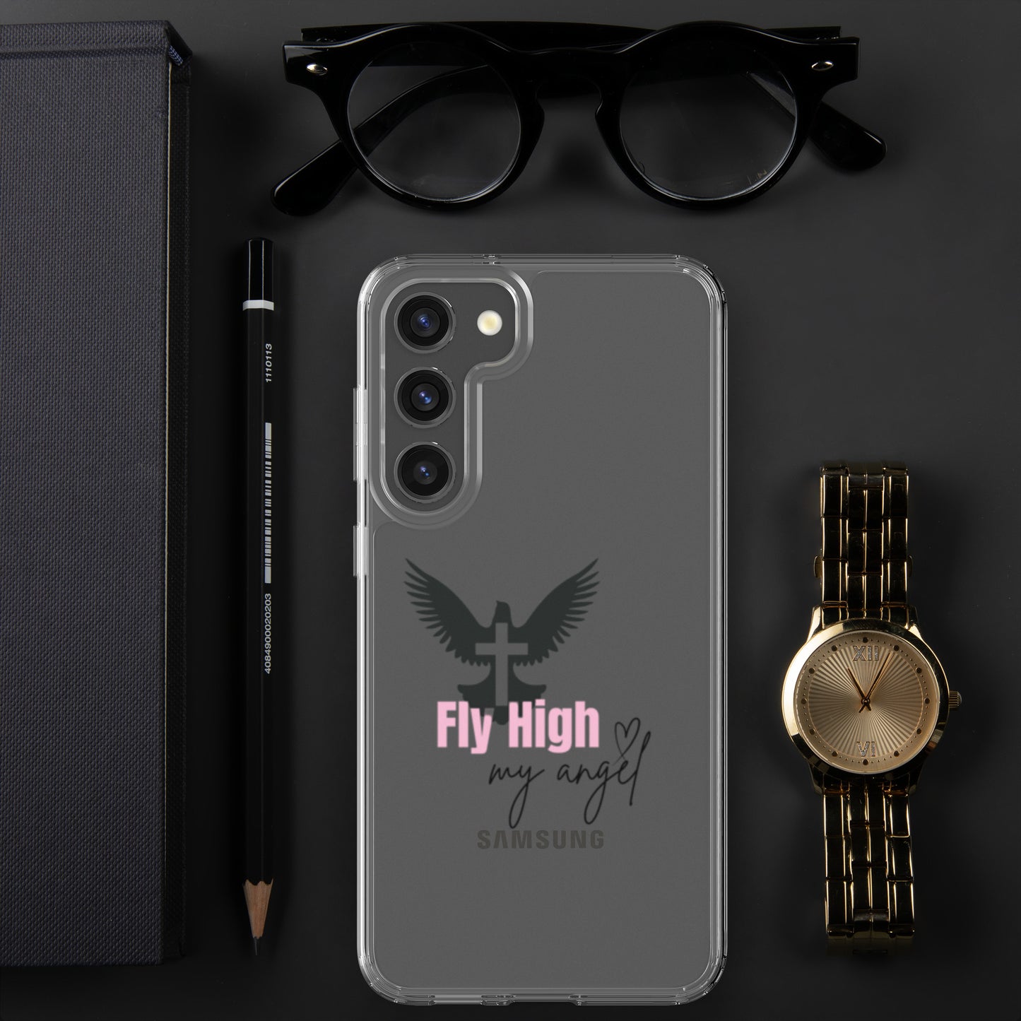 Fly High My Angel Clear Case for Samsung® - Pink
