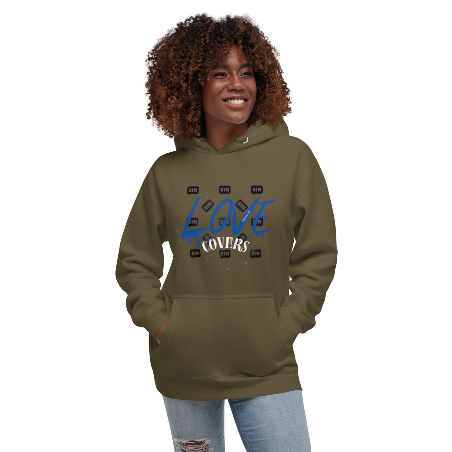 Love Covers Sin Unisex Hoodie (Multiple Colors Available)