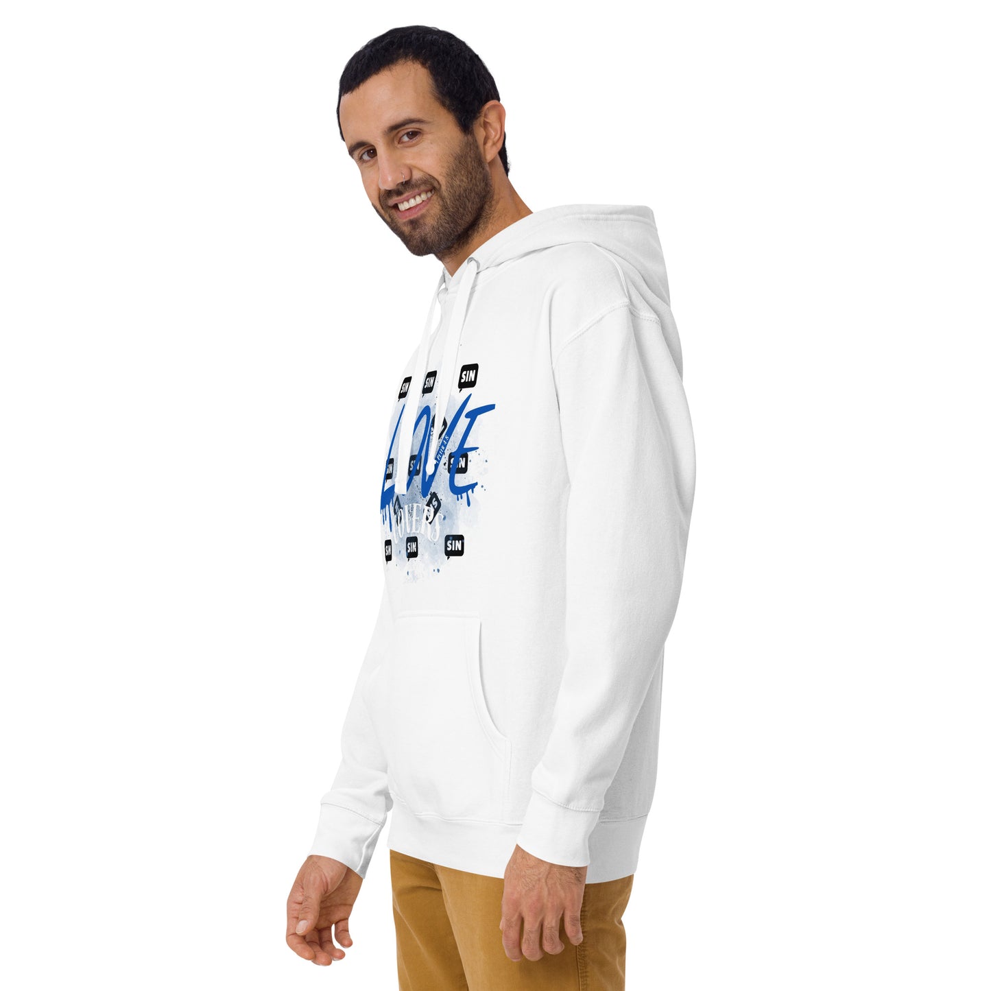 Love Covers Sin Unisex Hoodie - Blue-1