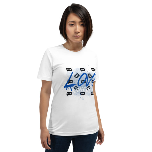 Love Covers Sin Unisex t-shirt - Blue-1