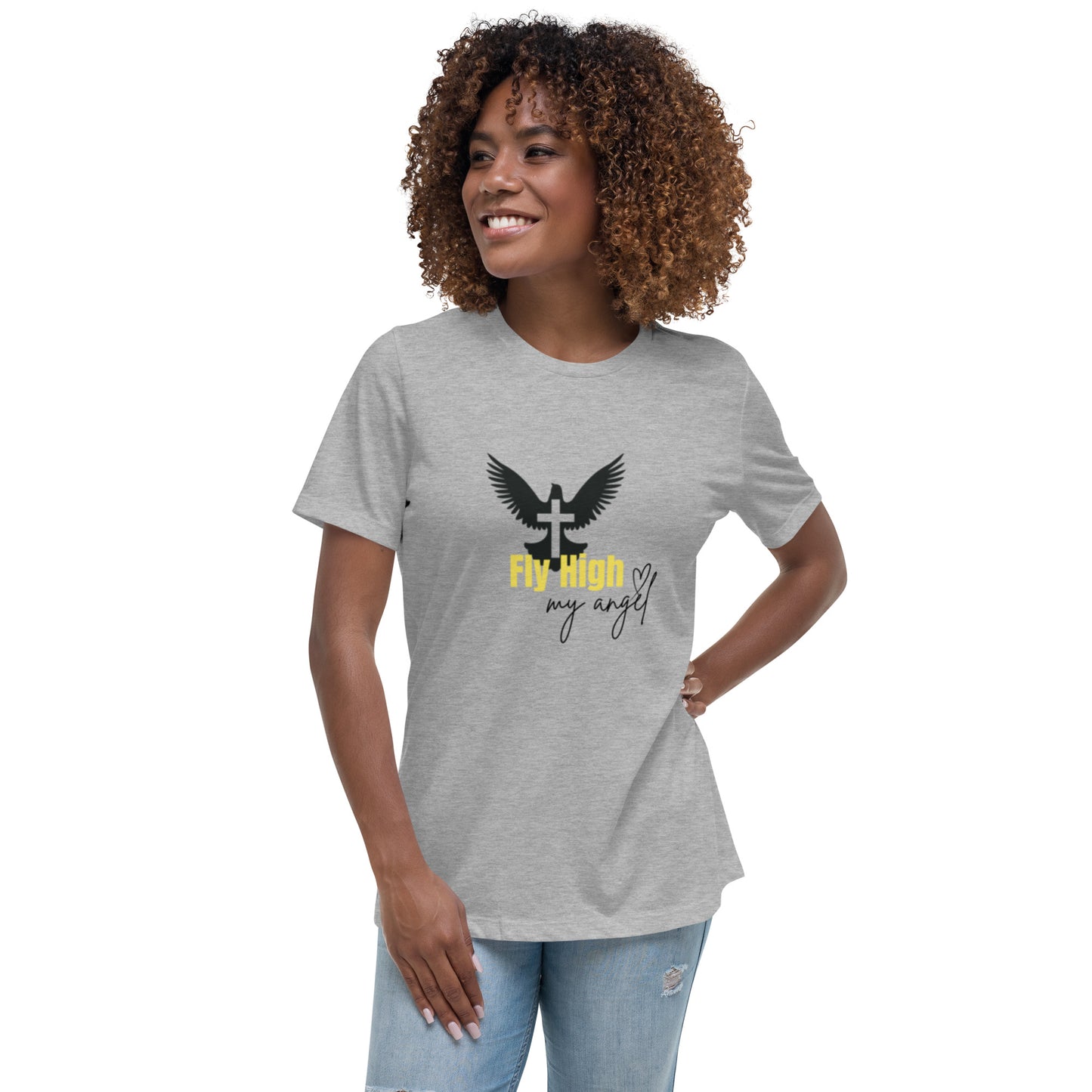 Fly High My Angel Women's Relaxed T-Shirt - Yellow