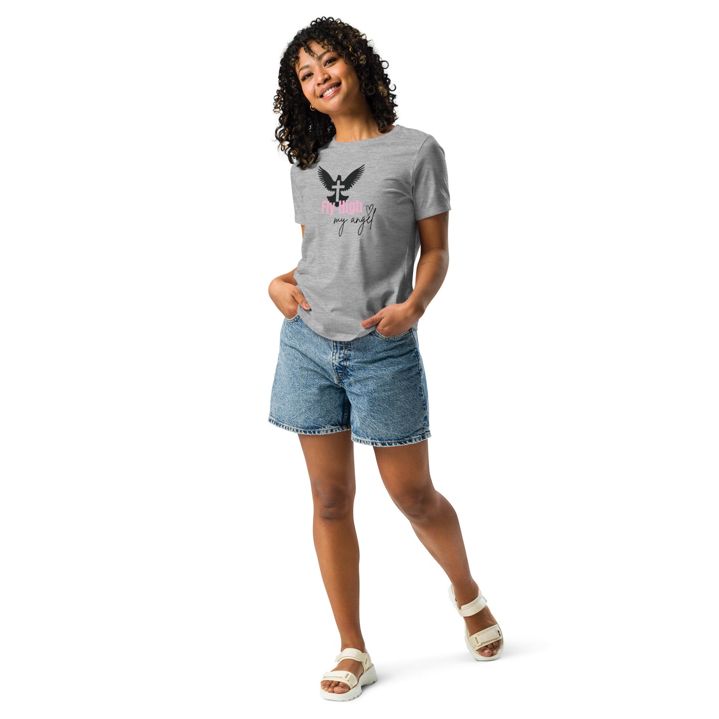 Fly High My Angel Women's Relaxed T-Shirt - Pink