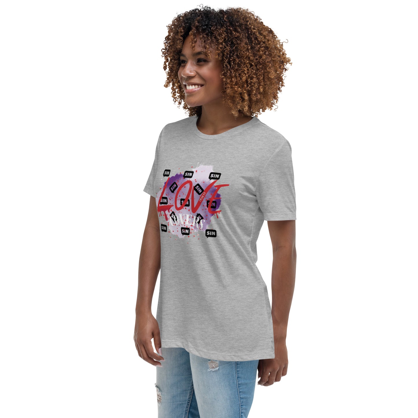Love Covers Sin Women's Relaxed T-Shirt (12 colors available)