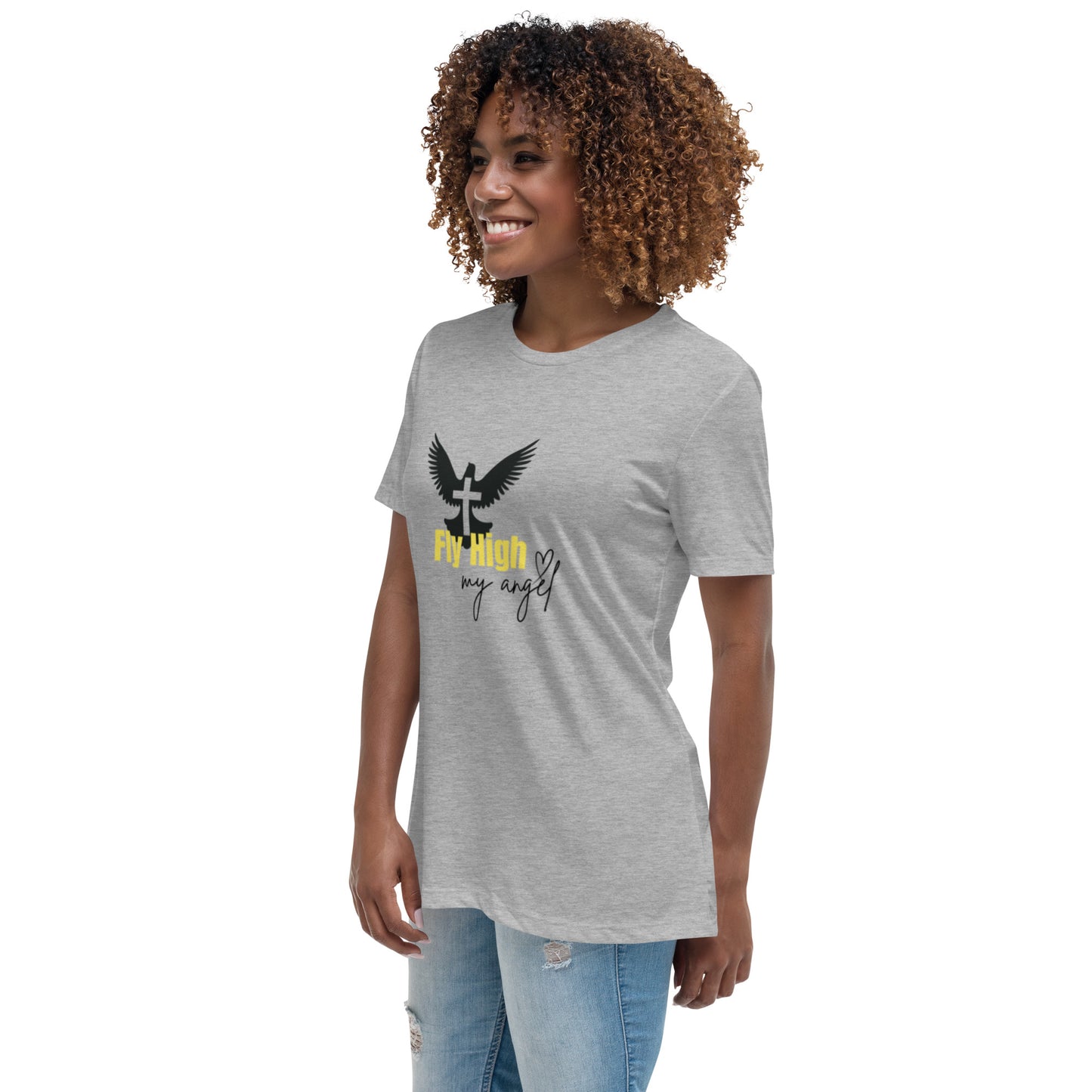 Fly High My Angel Women's Relaxed T-Shirt - Yellow