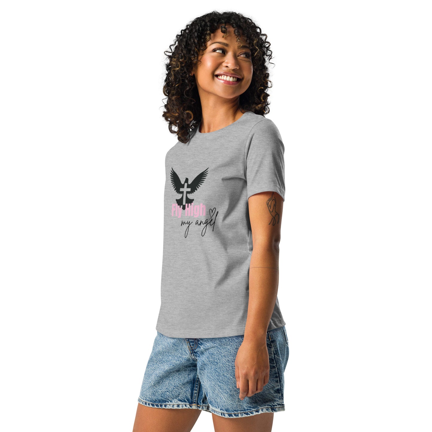 Fly High My Angel Women's Relaxed T-Shirt - Pink