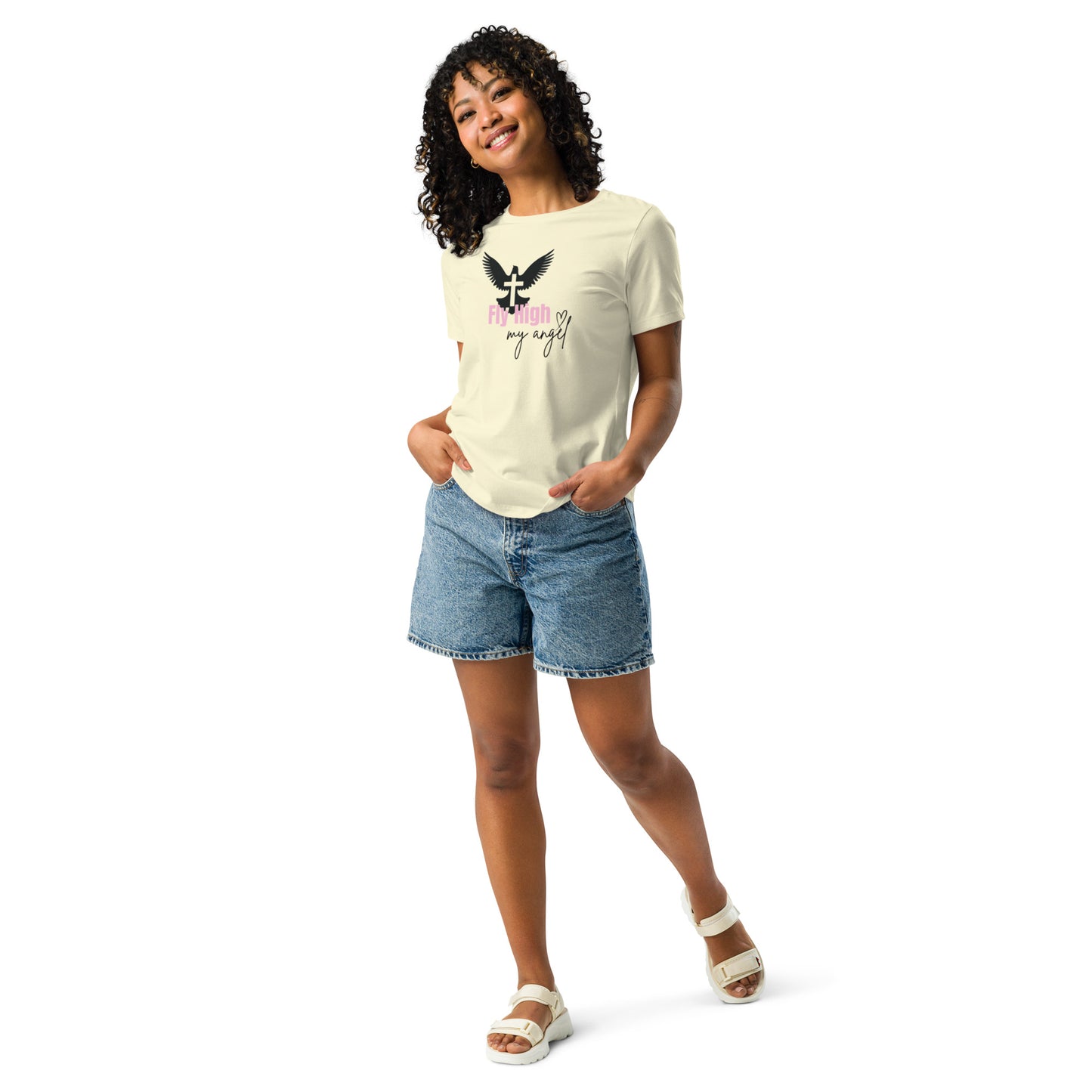 Fly High My Angel Women's Relaxed T-Shirt - Pink