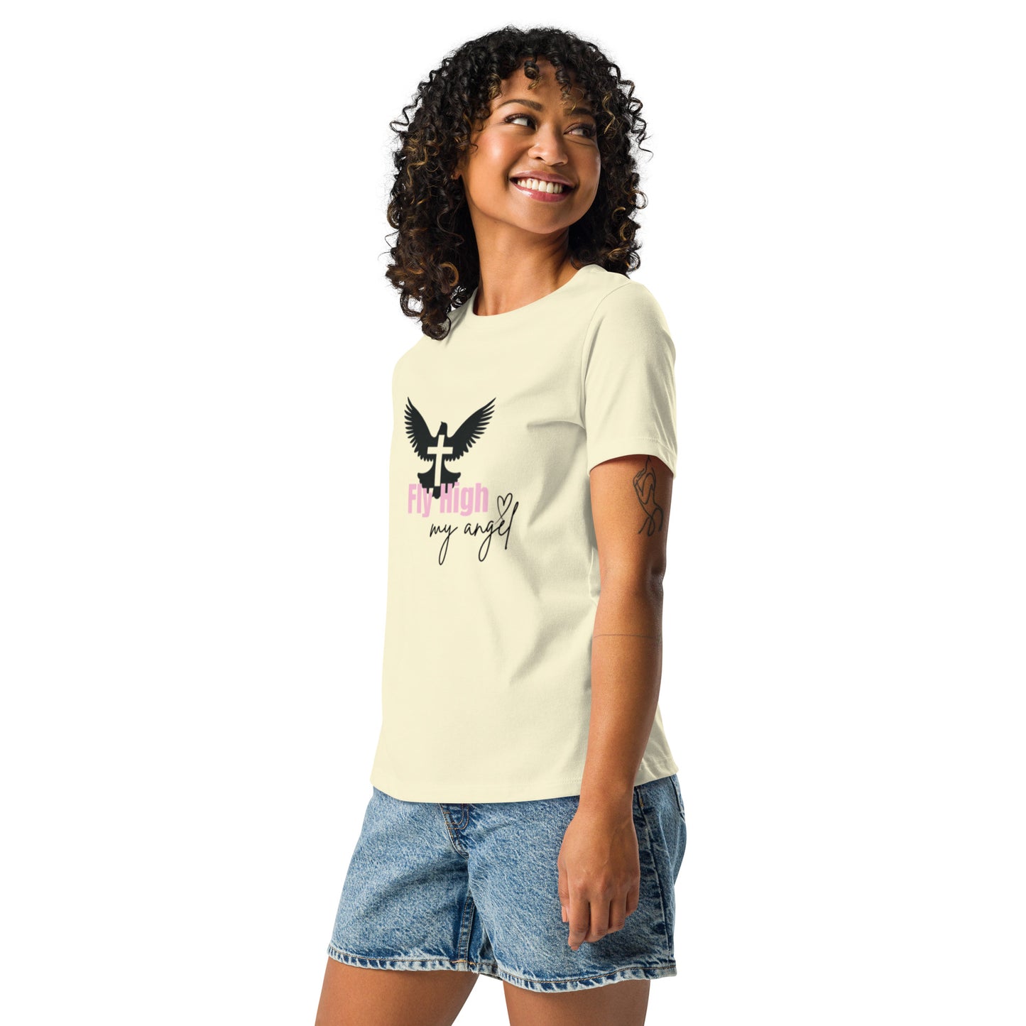 Fly High My Angel Women's Relaxed T-Shirt - Pink