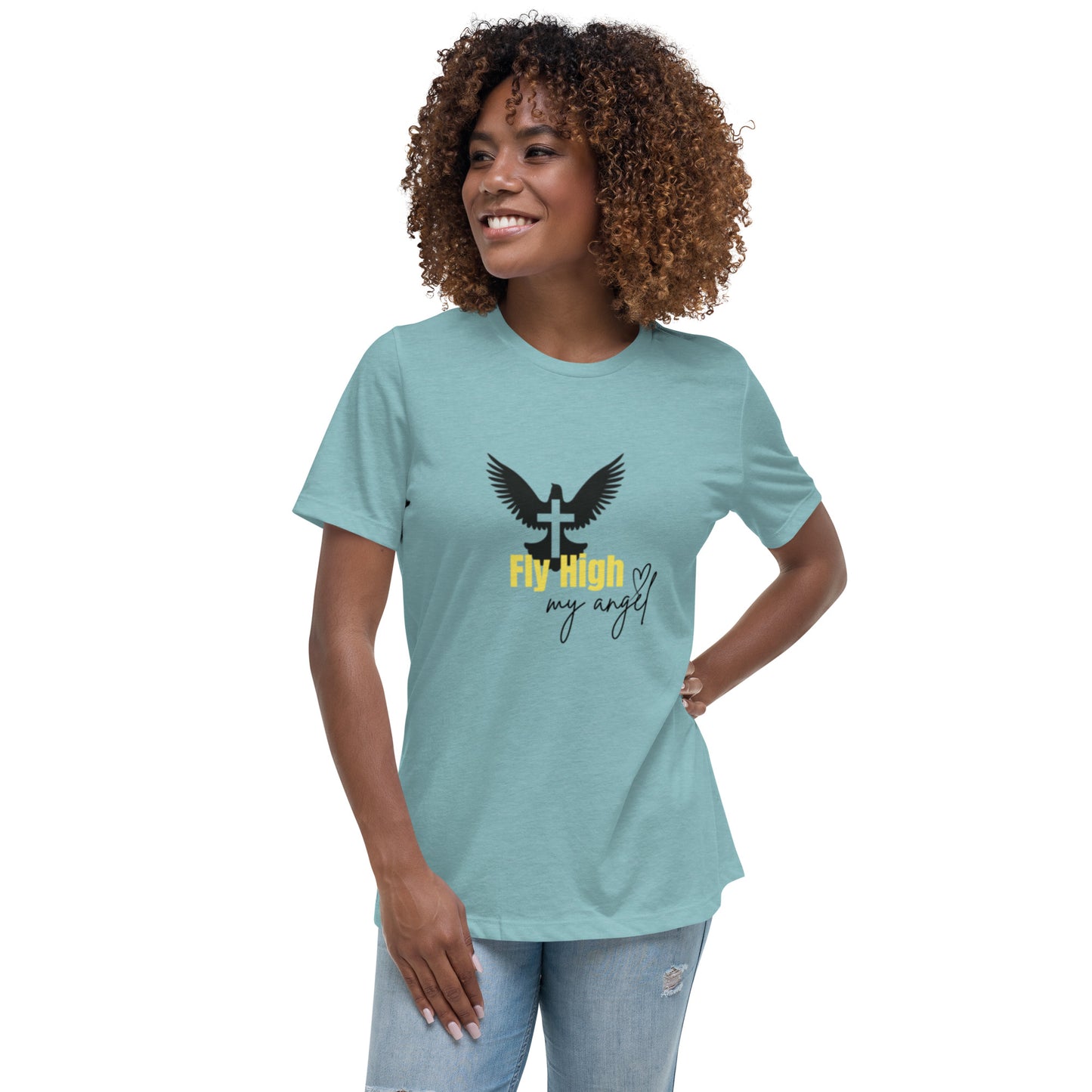 Fly High My Angel Women's Relaxed T-Shirt - Yellow