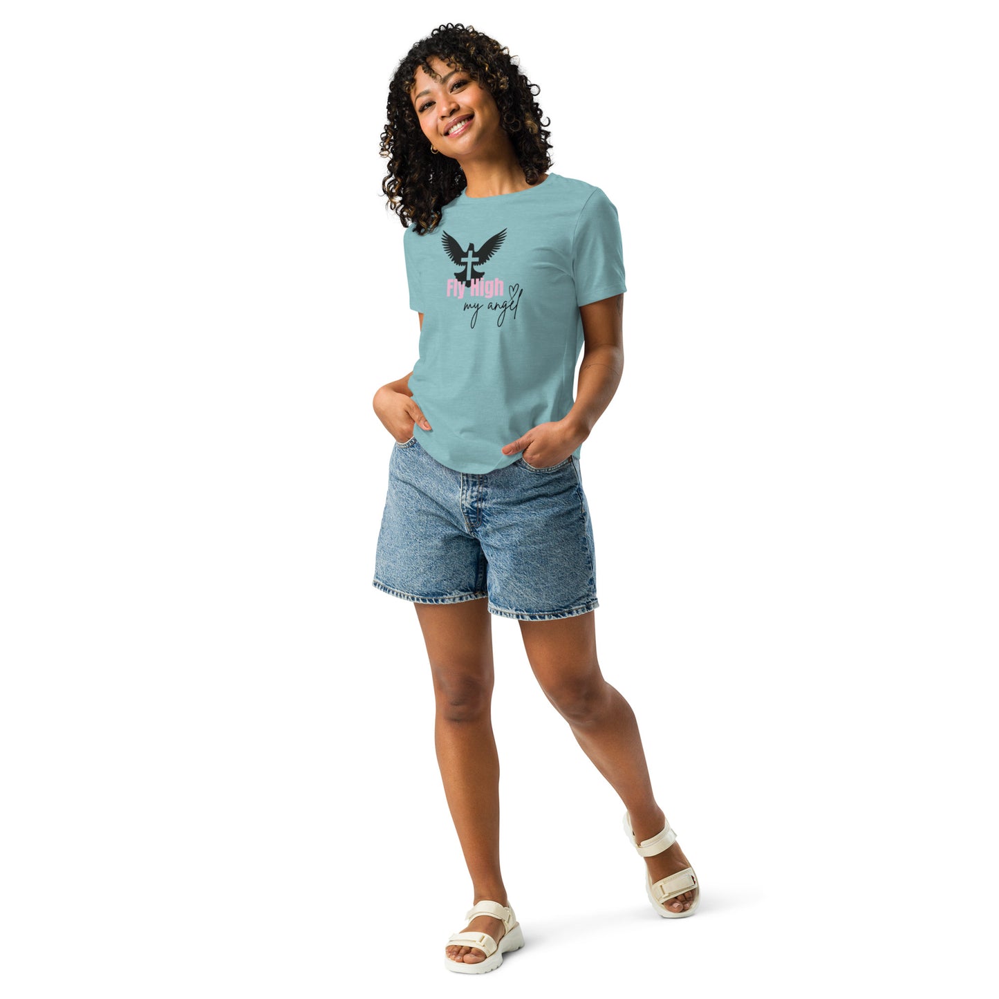 Fly High My Angel Women's Relaxed T-Shirt - Pink