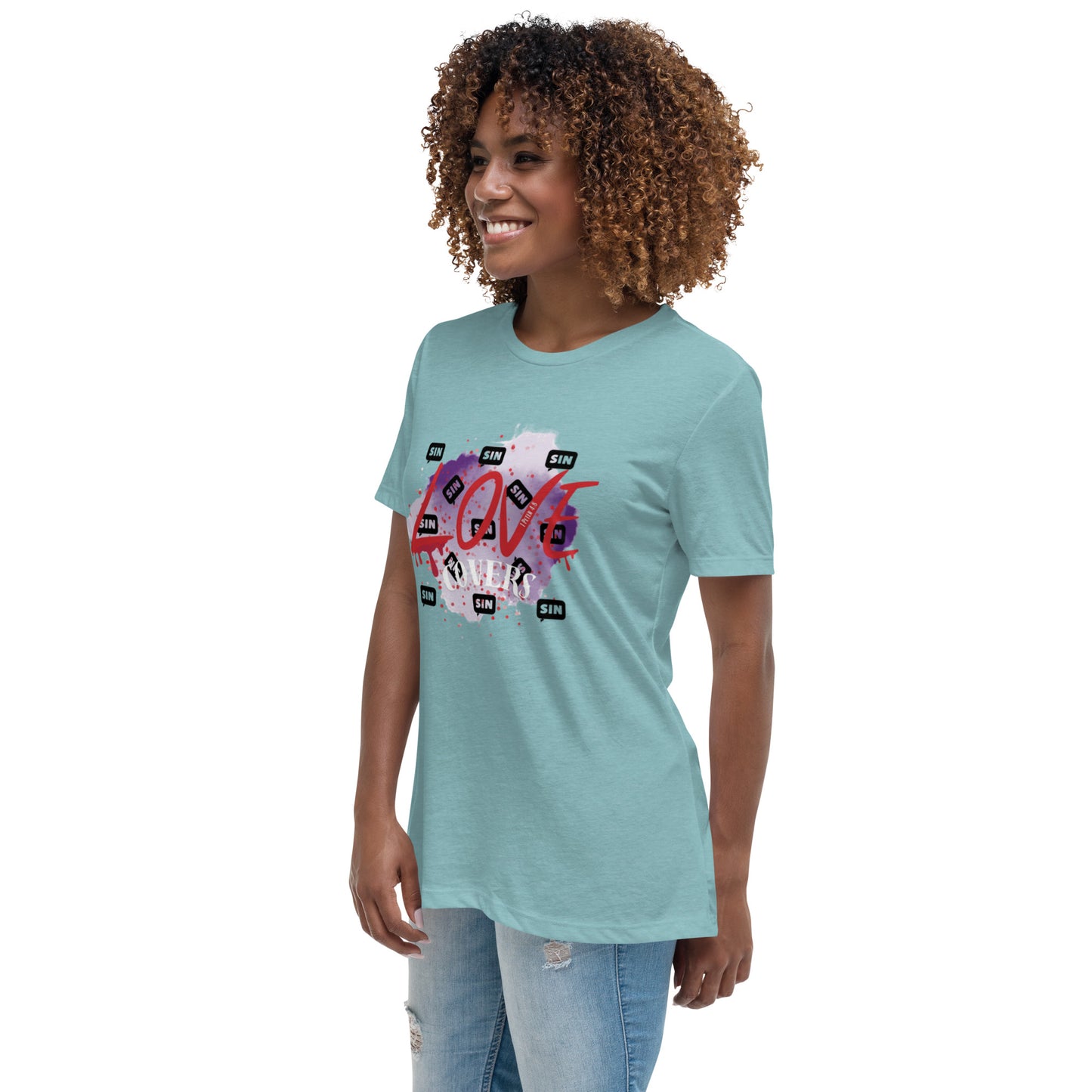 Love Covers Sin Women's Relaxed T-Shirt (12 colors available)